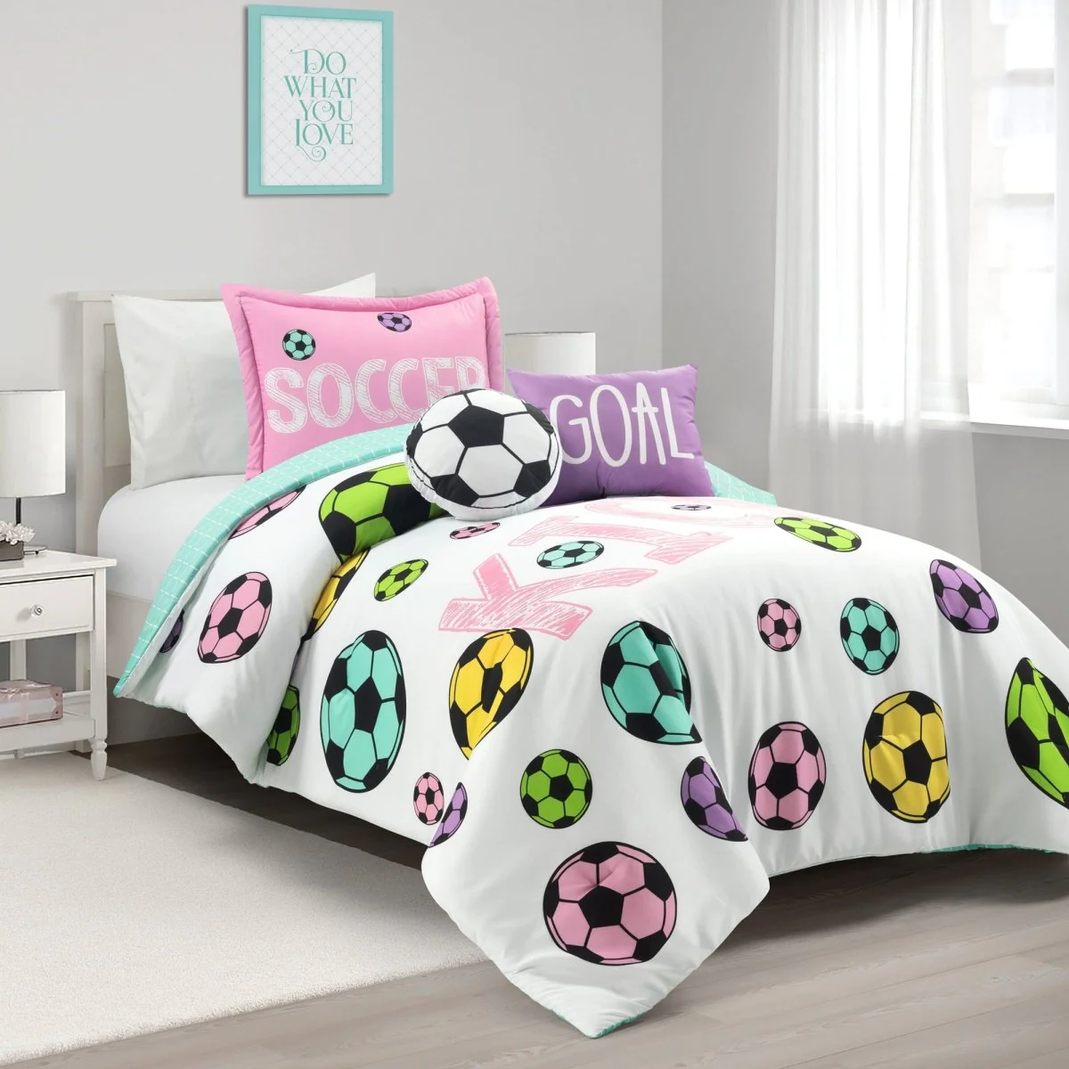 Girls Soccer Kick Comforter Set - Image 17