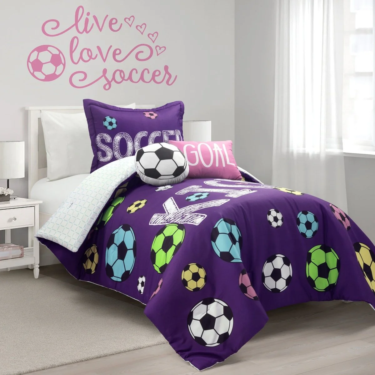 Girls Soccer Kick Comforter Set - Image 9