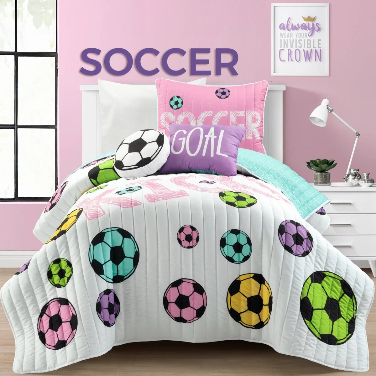 Girls Soccer Kick Quilt Set - Image 20