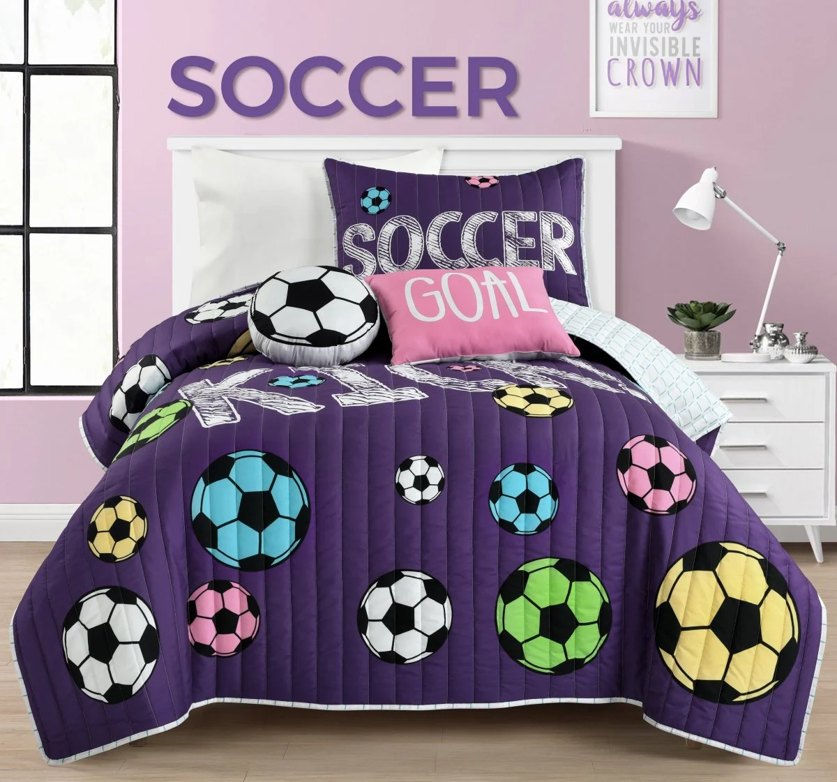 Girls Soccer Kick Quilt Set - Image 7