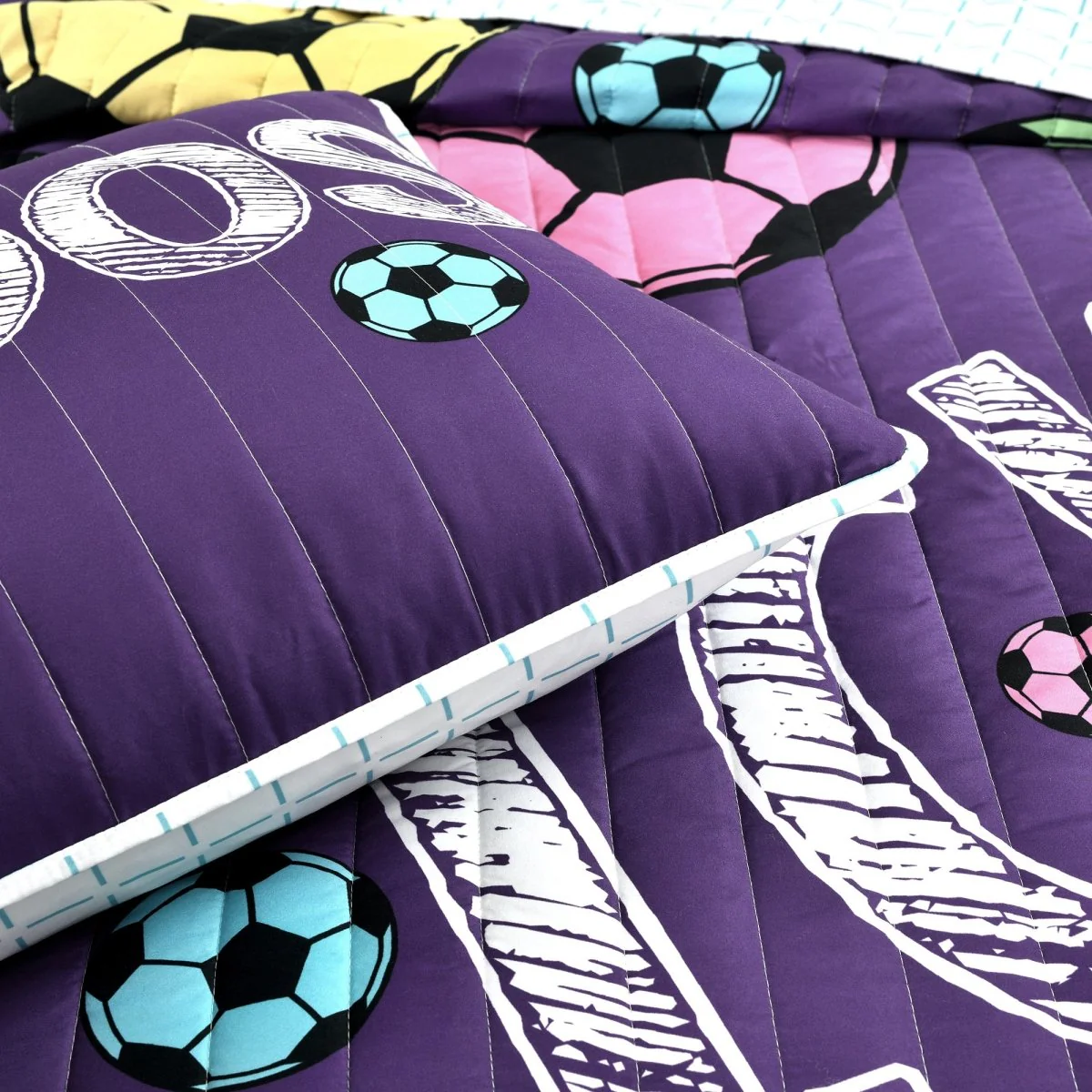 Girls Soccer Kick Quilt Set - Image 9