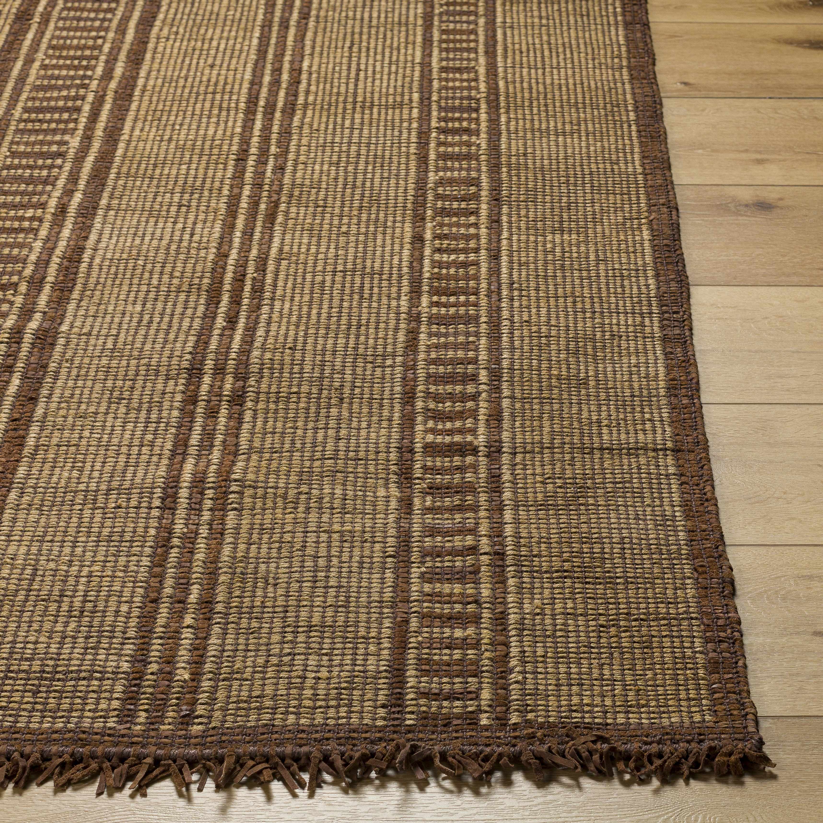 Gita Jute & Leather Rug - Image 4