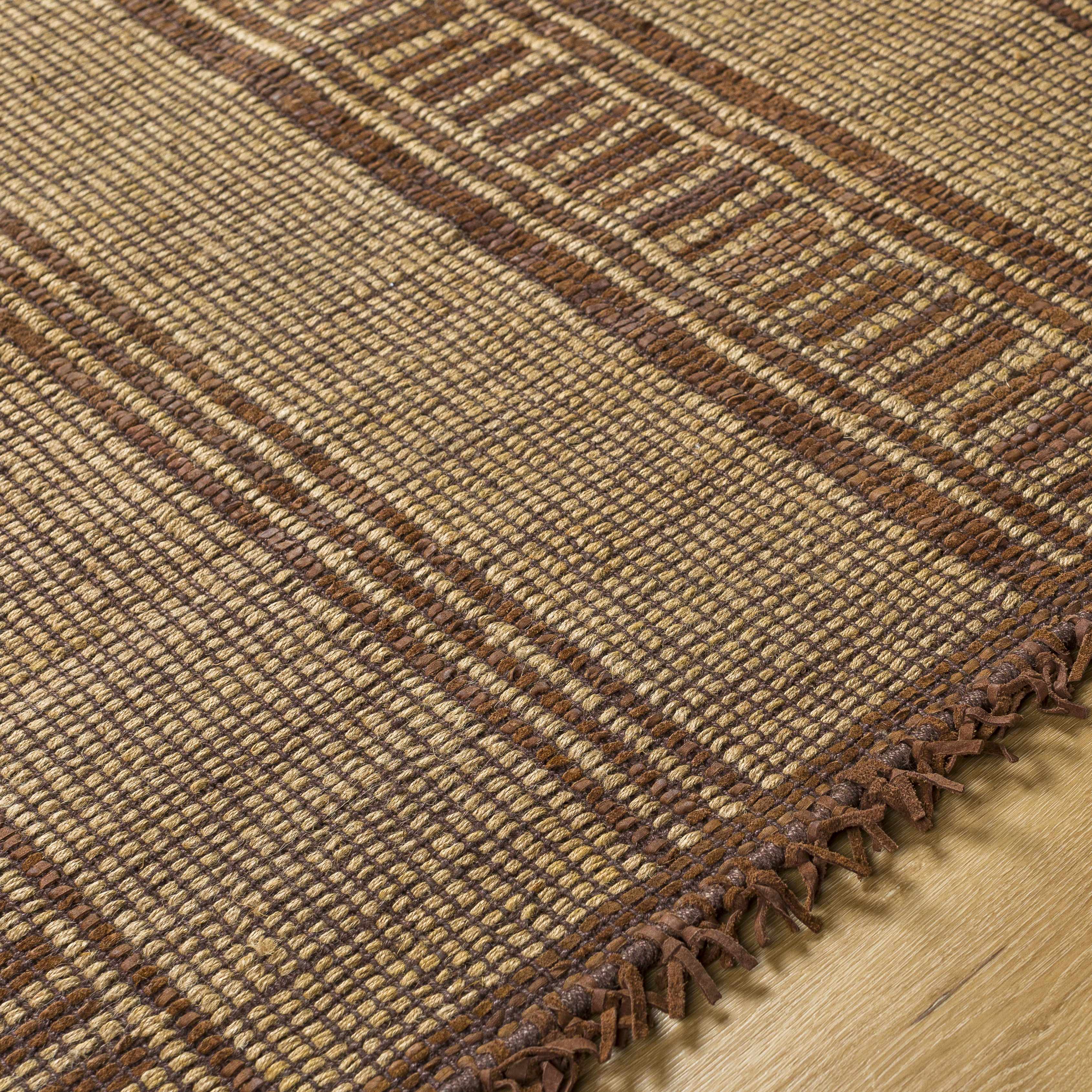 Gita Jute & Leather Rug - Image 5