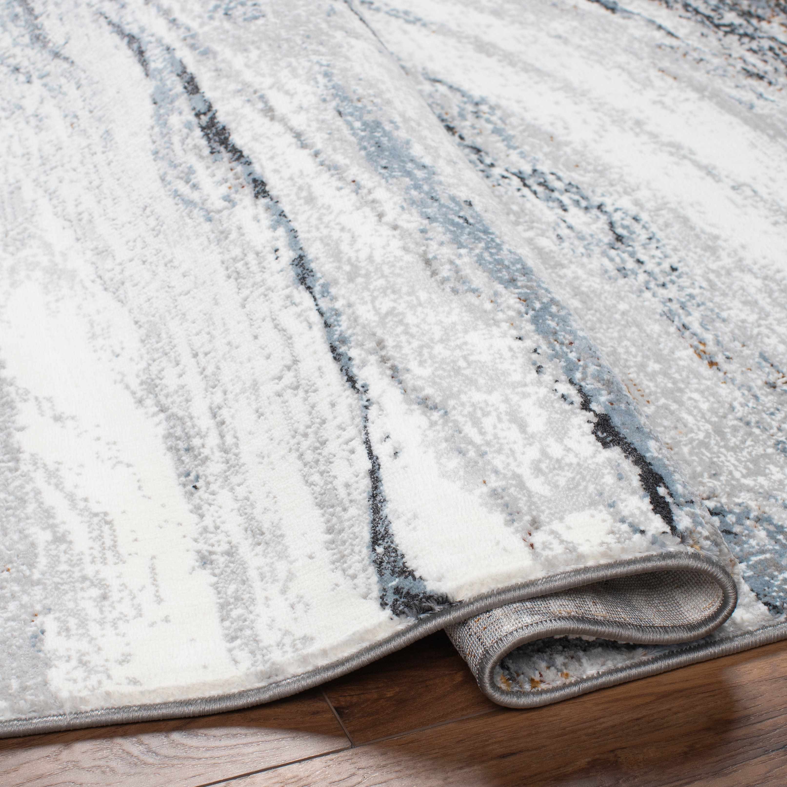 Glain Gray & Blue Marble Area Rug - Image 5