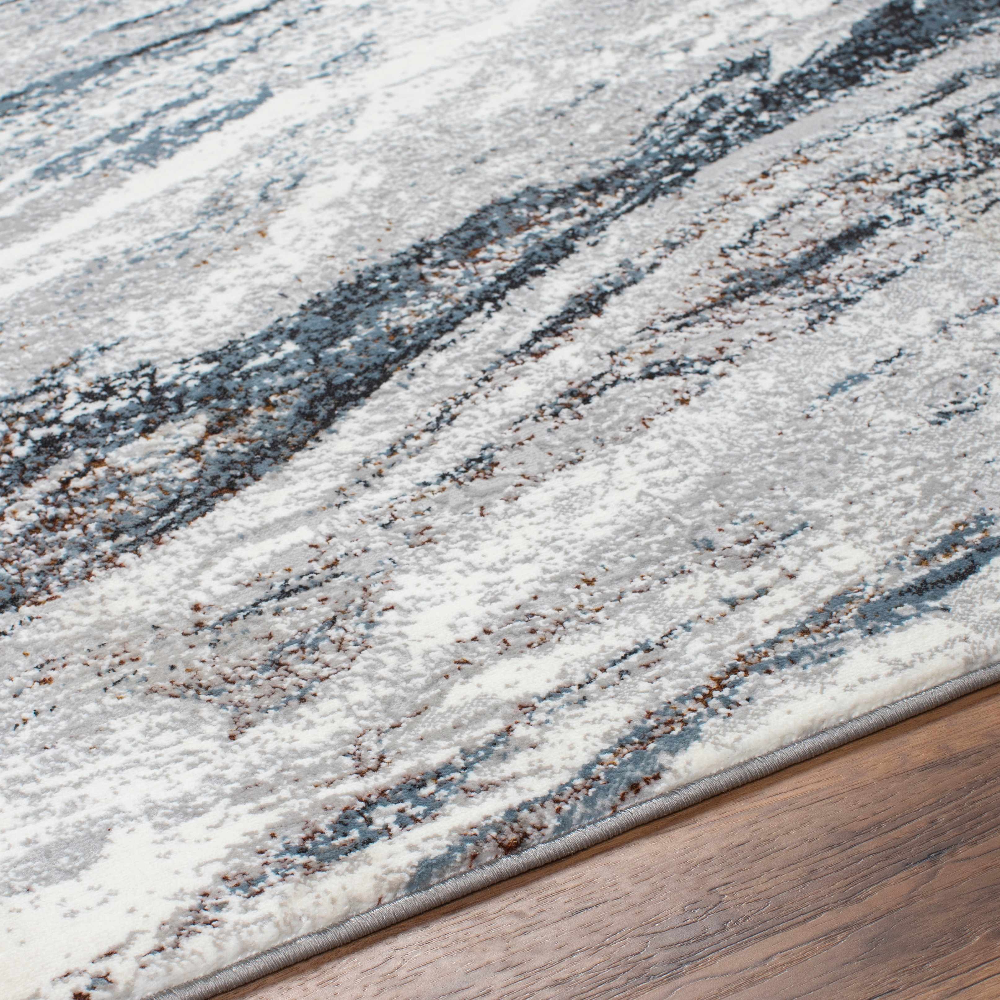 Glain Gray & Blue Marble Area Rug - Image 6