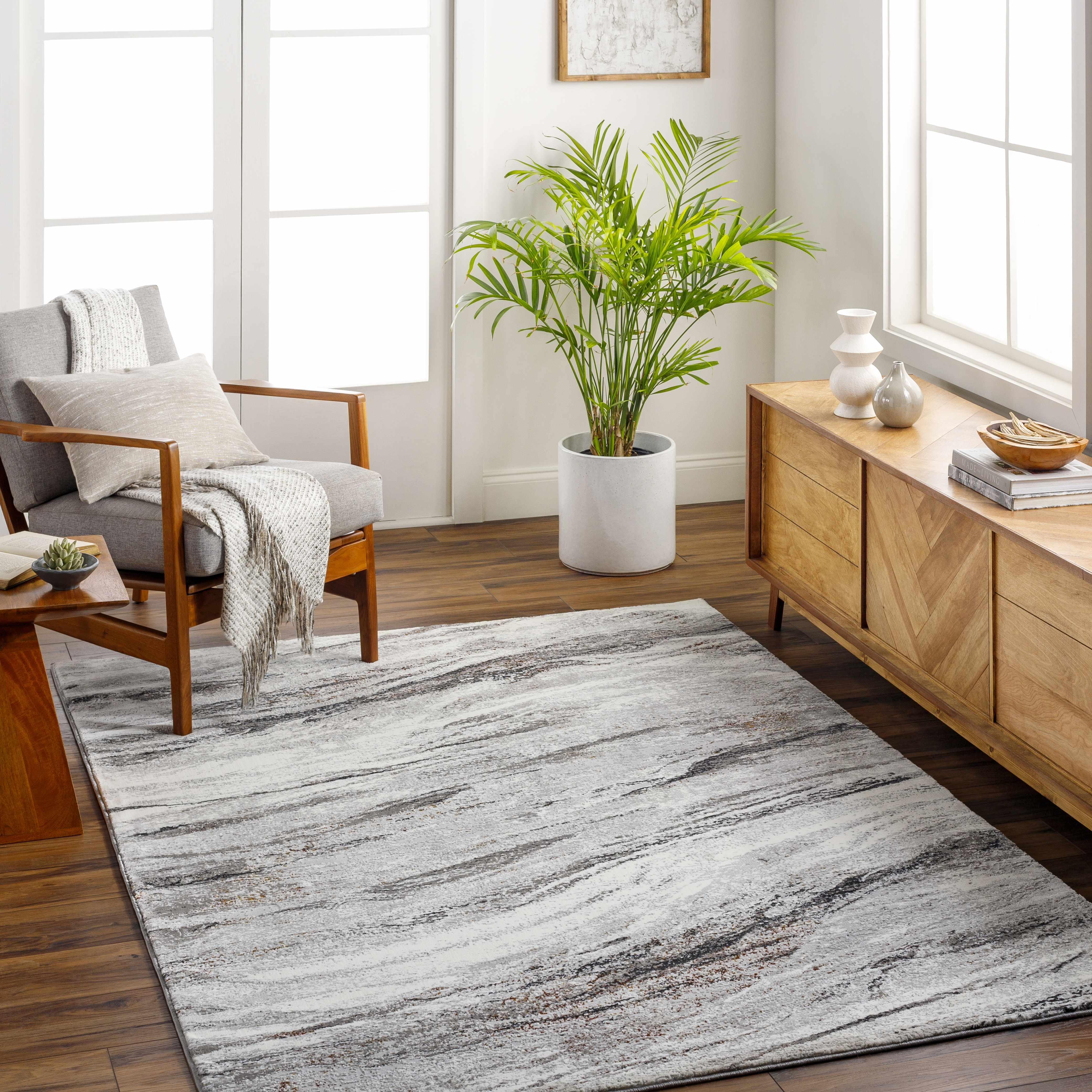 Glain Gray & Brown Marble Area Rug - Clearance - Image 2