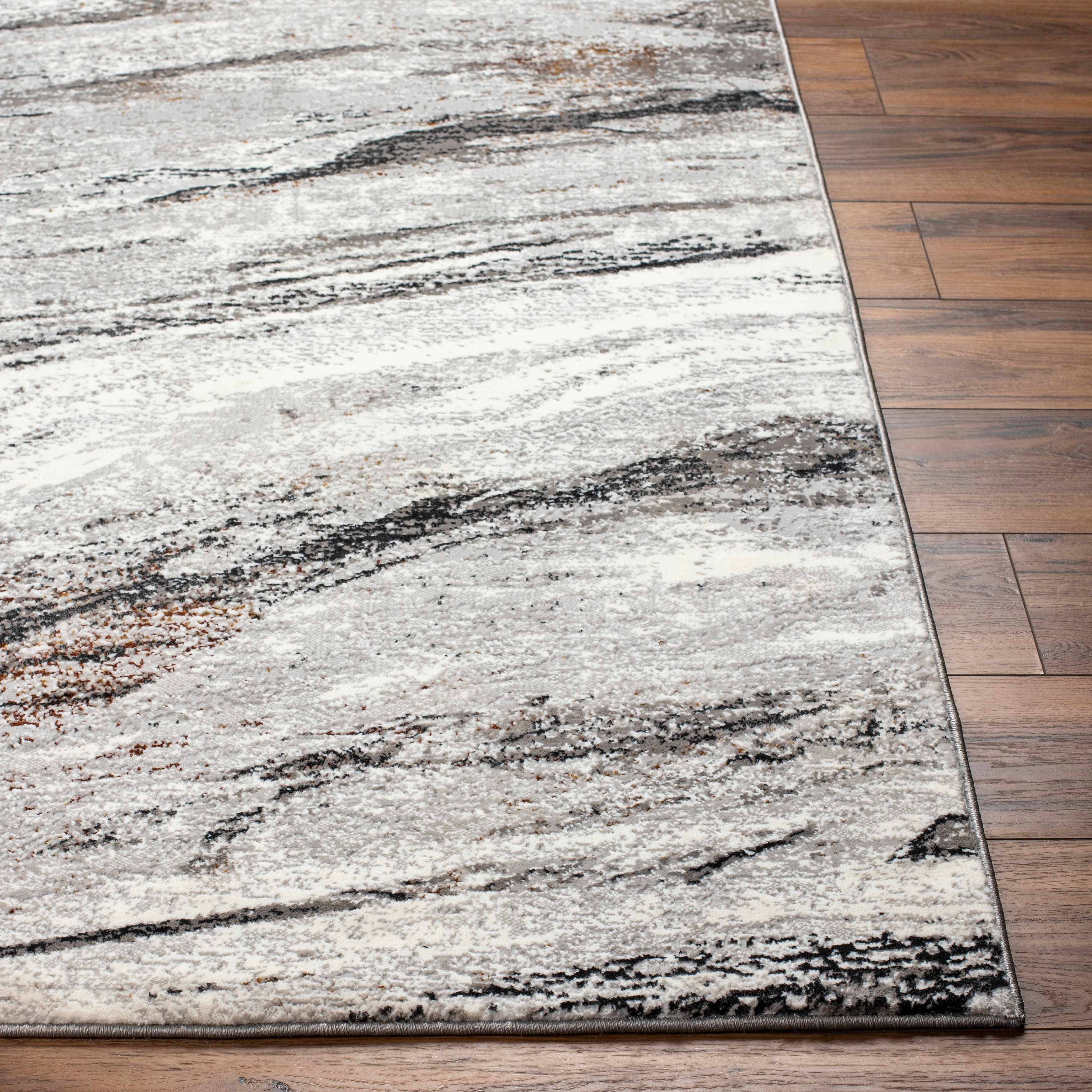 Glain Gray & Brown Marble Area Rug - Clearance - Image 3