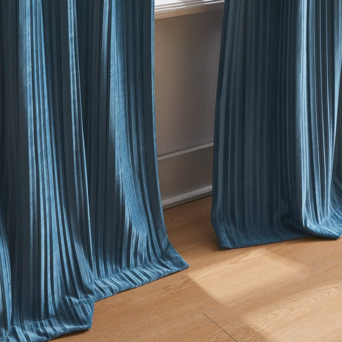 Glam Pleated Velvet Light Filtering Window Curtain Panels - Image 11
