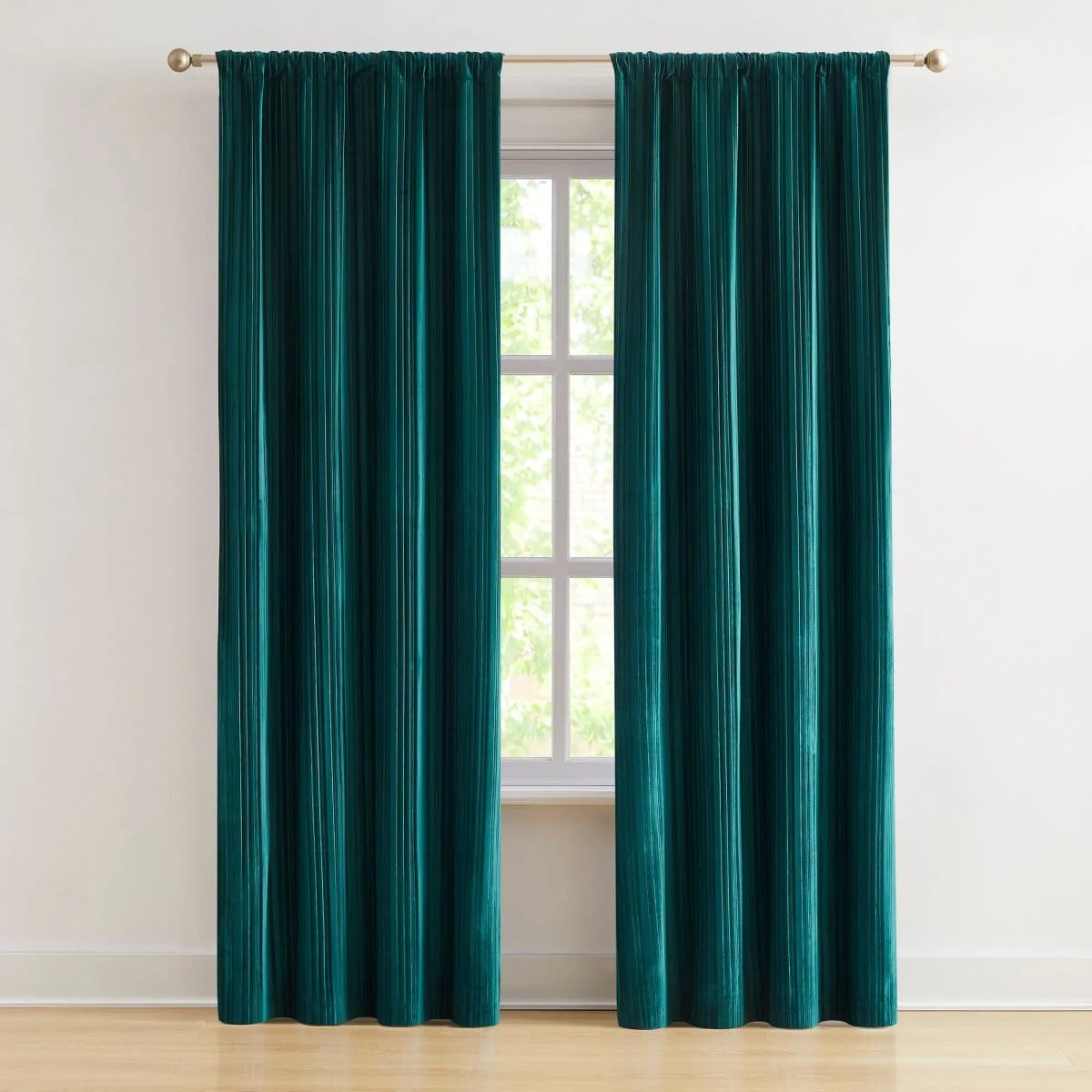 Glam Pleated Velvet Light Filtering Window Curtain Panels - Image 13