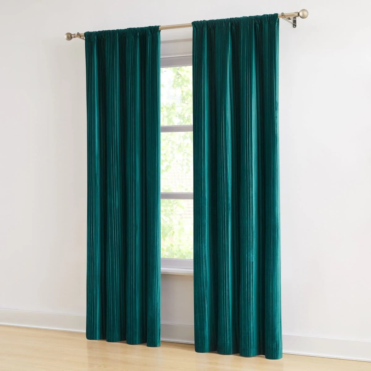 Glam Pleated Velvet Light Filtering Window Curtain Panels - Image 15