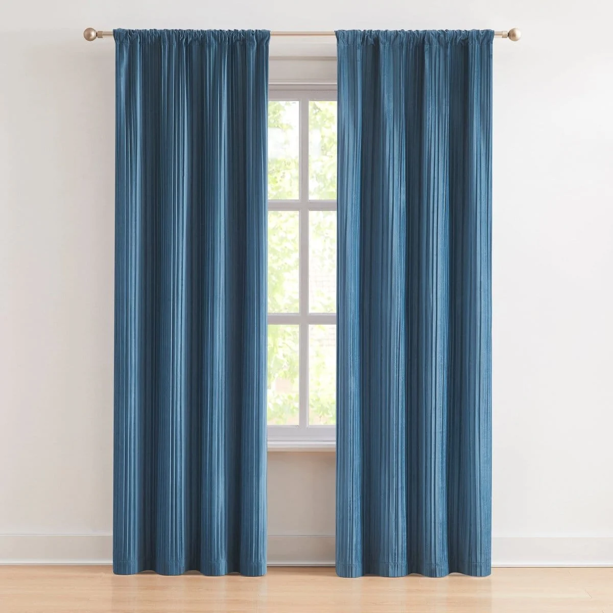 Glam Pleated Velvet Light Filtering Window Curtain Panels - Image 7