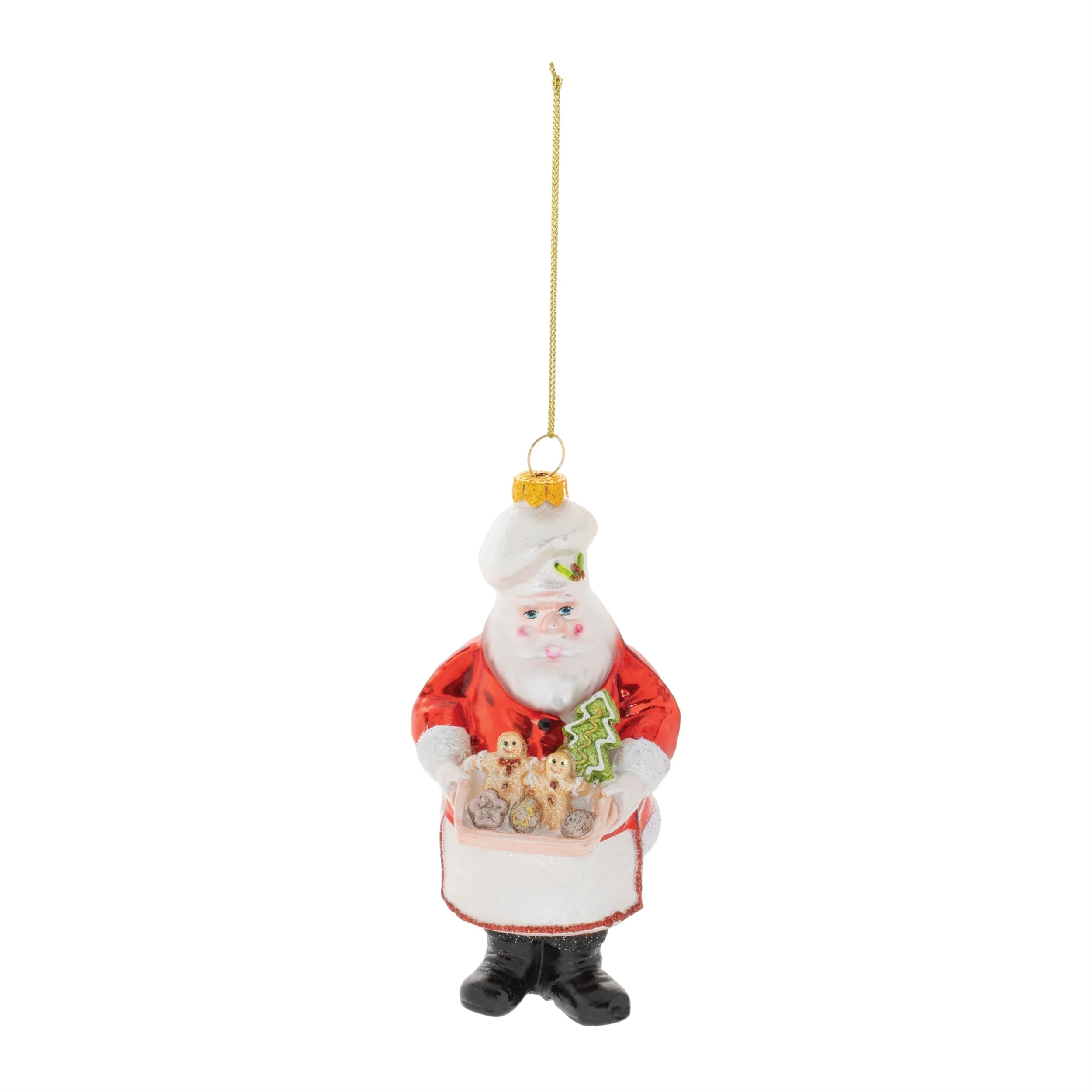 Glass Baking Santa Ornament (Set of 6) - Image 2