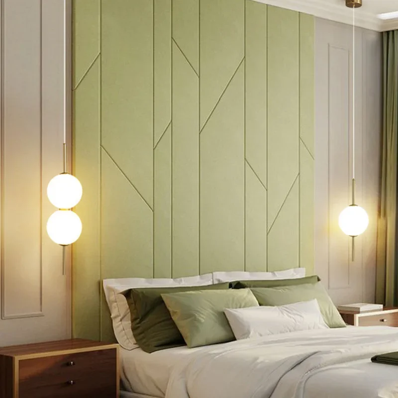 Glass Ball Pendant Light Modern LED Hanging Lamp Bedroom Bedside Ceiling Decor - Image 3