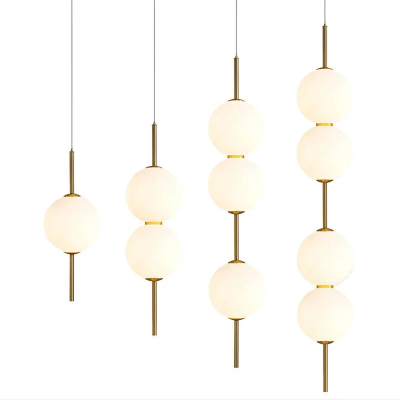 Glass Ball Pendant Light Modern LED Hanging Lamp Bedroom Bedside Ceiling Decor - Image 5