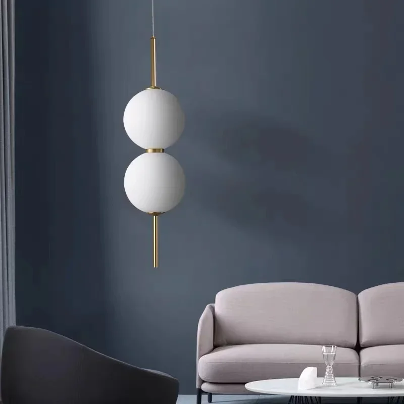 Glass Ball Pendant Light Modern LED Hanging Lamp Bedroom Bedside Ceiling Decor - Image 6