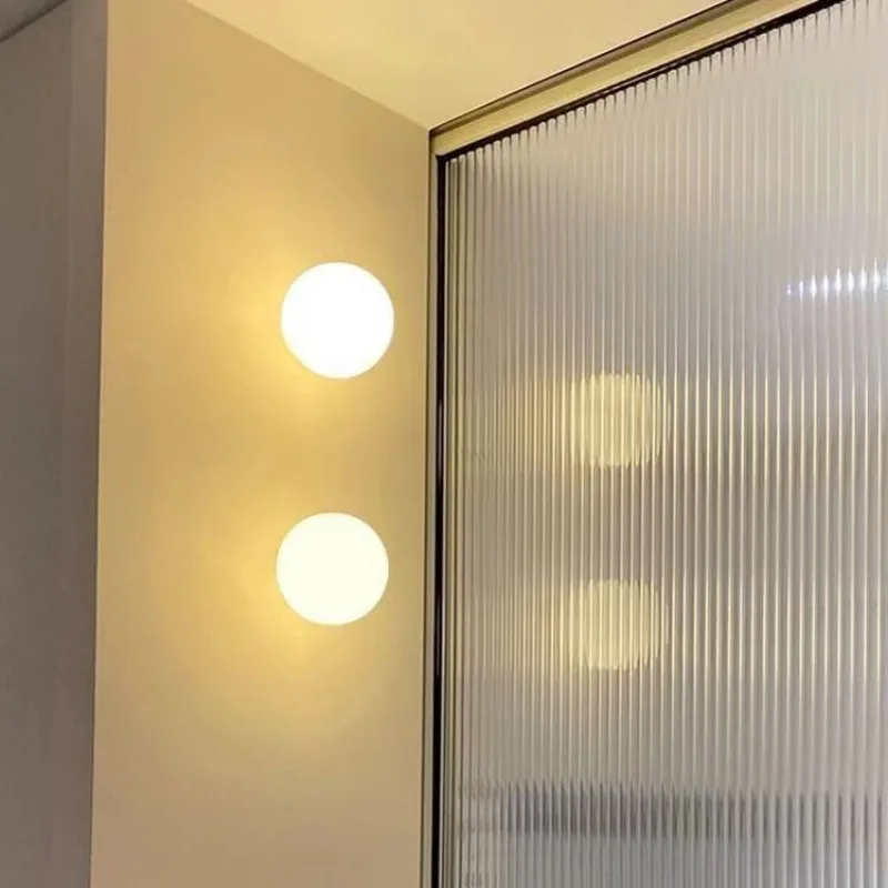 Glass Ball Wall Sconce LED Bedroom Bedside Living Room Bathroom Minimalist Light - Image 5