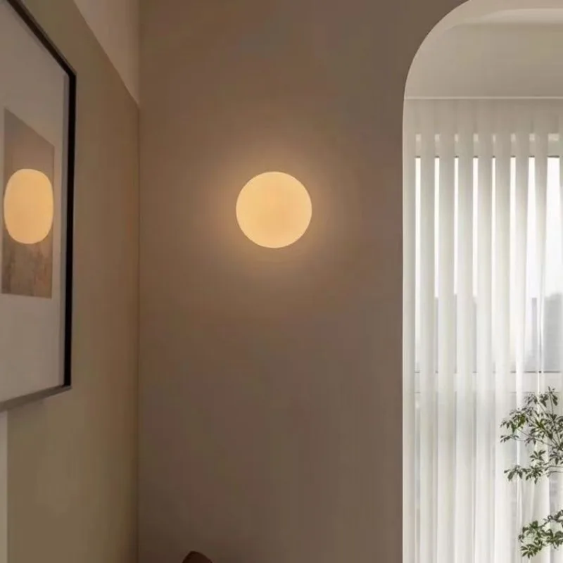 Glass Ball Wall Sconce LED Bedroom Bedside Living Room Bathroom Minimalist Light - Image 6