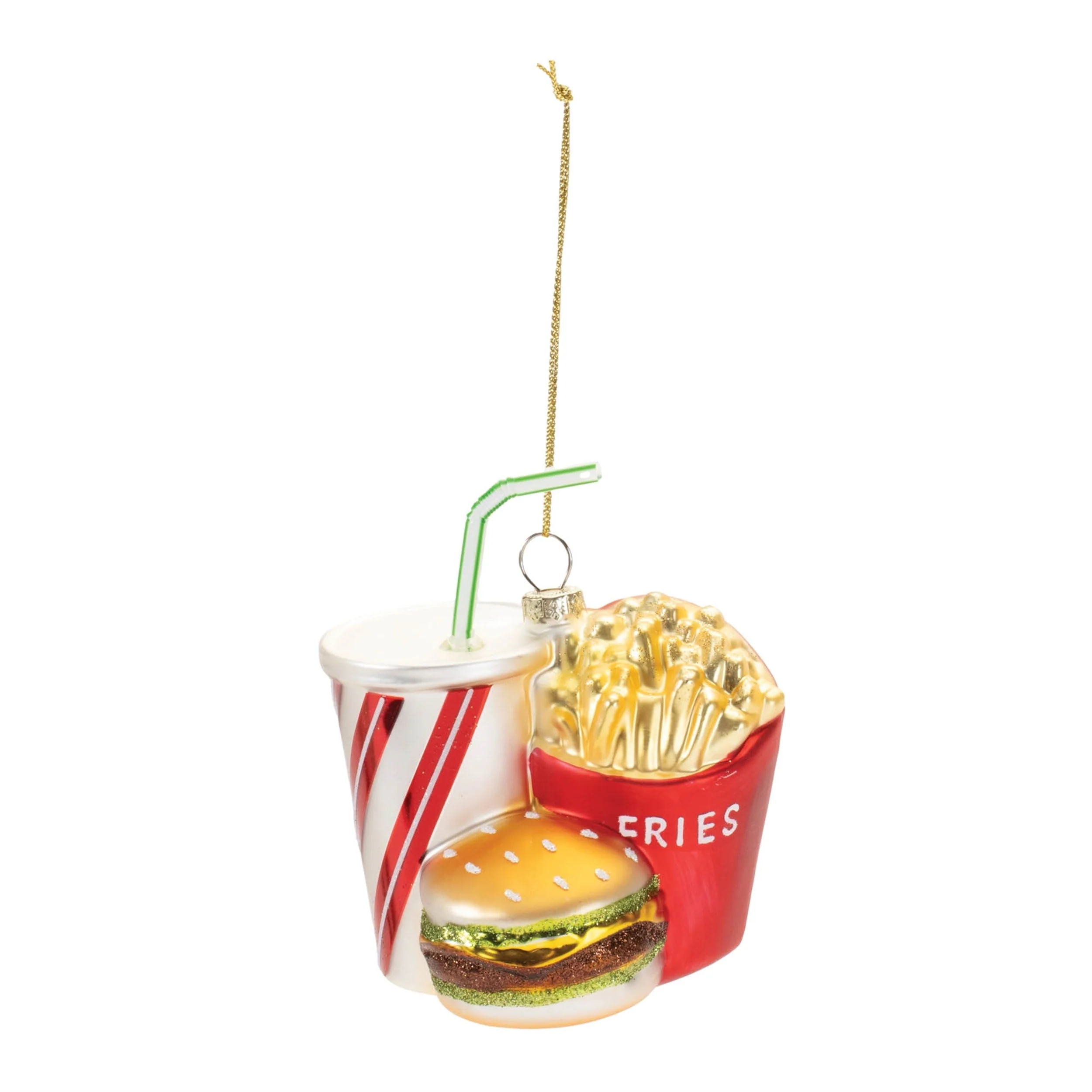 Glass Burger and Fries Meal Ornament (Set of 4) - Image 3