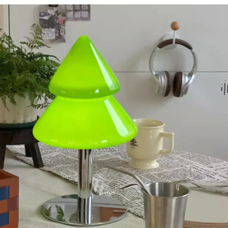 Glass Christmas Tree Table Lamp for Holiday Decor Bedroom Living Room Night Light - Image 2
