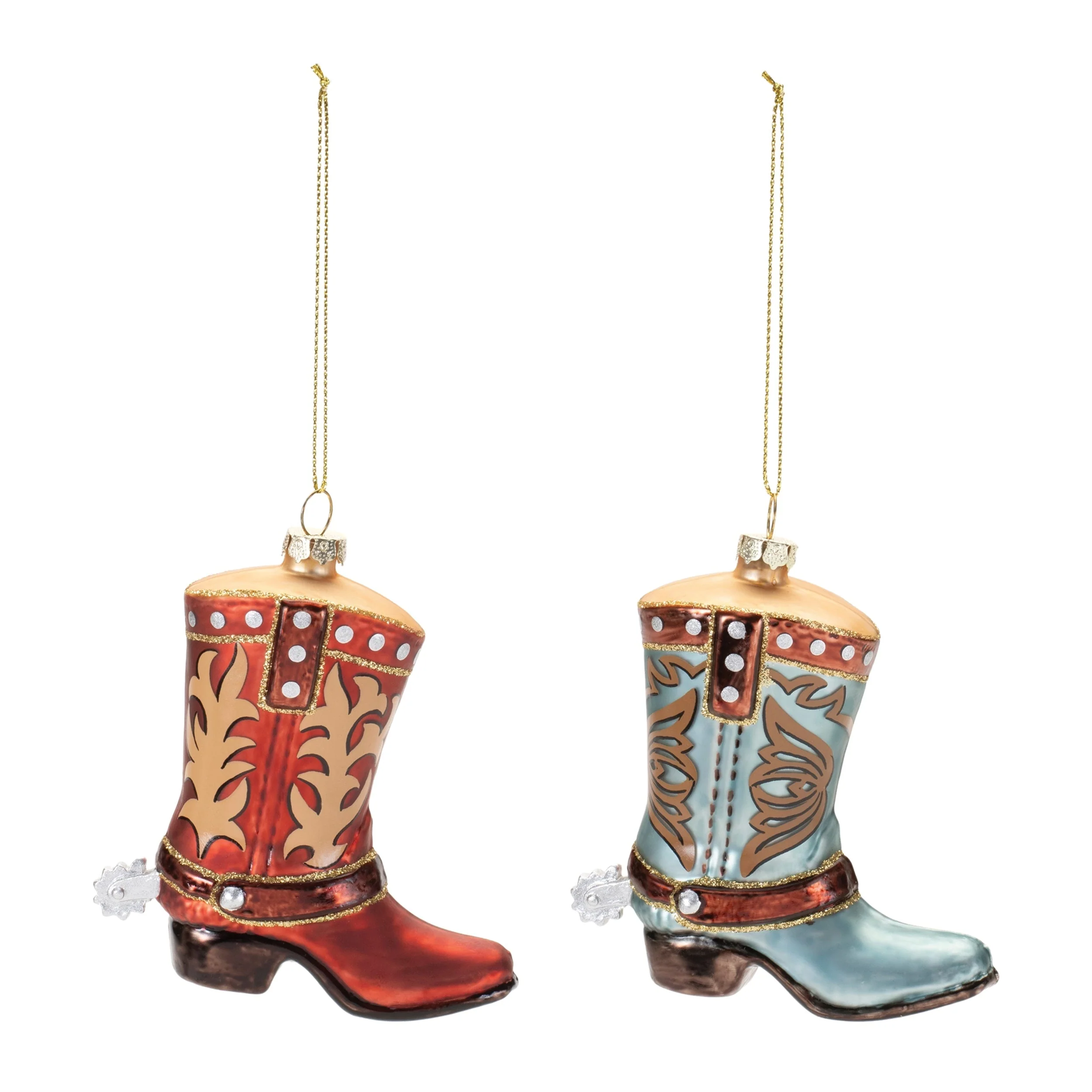 Glass Cowboy Boot Ornament (Set of 6) - Image 3