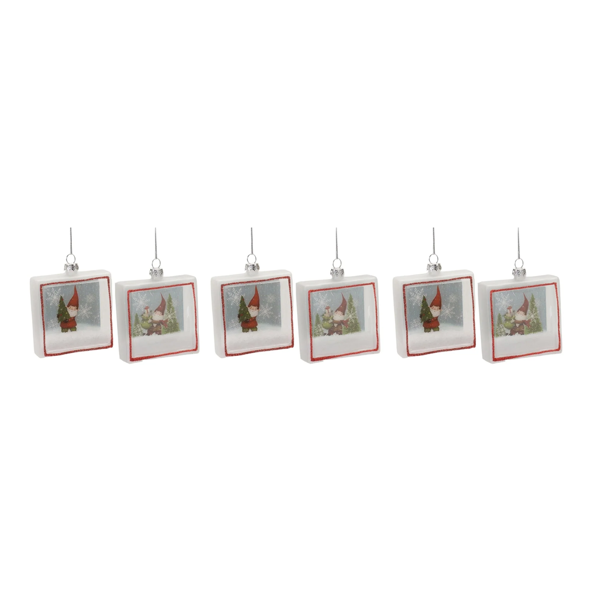 Glass Gnome Shadow Box Ornament (Set of 6) - Image 3