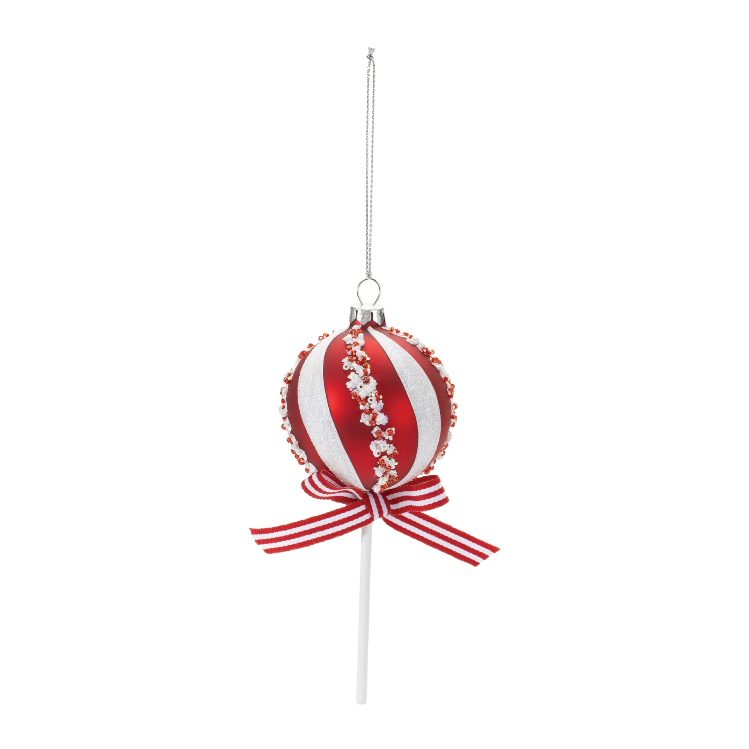 Glass Peppermint Lollipop Ornament (Set of 12) - Image 2