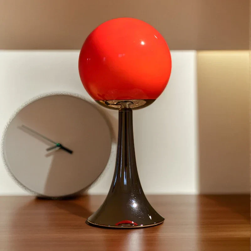 Glass Round Table Lamp Home Bedroom Desk Night Light Atmosphere Bedside Lamp - Image 2