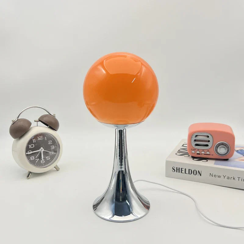 Glass Round Table Lamp Home Bedroom Desk Night Light Atmosphere Bedside Lamp - Image 8