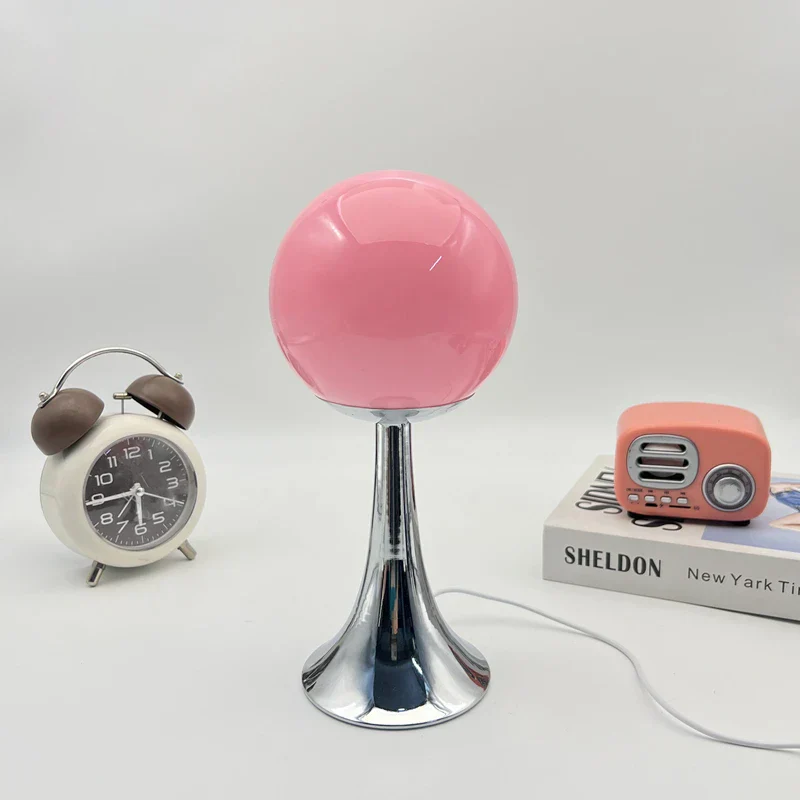 Glass Round Table Lamp Home Bedroom Desk Night Light Atmosphere Bedside Lamp - Image 9