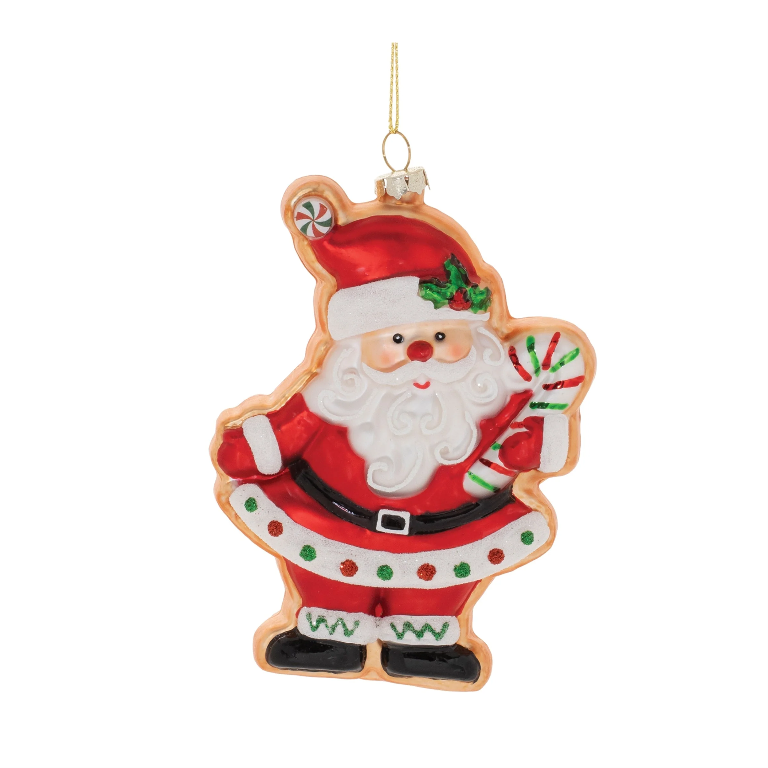 Glass Santa and Snowman Cookie Ornament (Set of 12) - Image 4