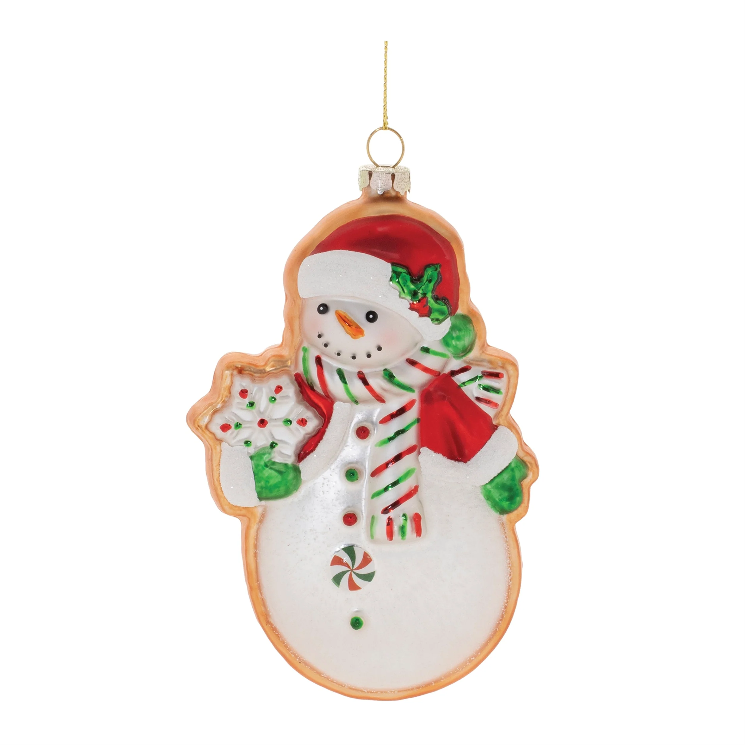 Glass Santa and Snowman Cookie Ornament (Set of 12) - Image 5