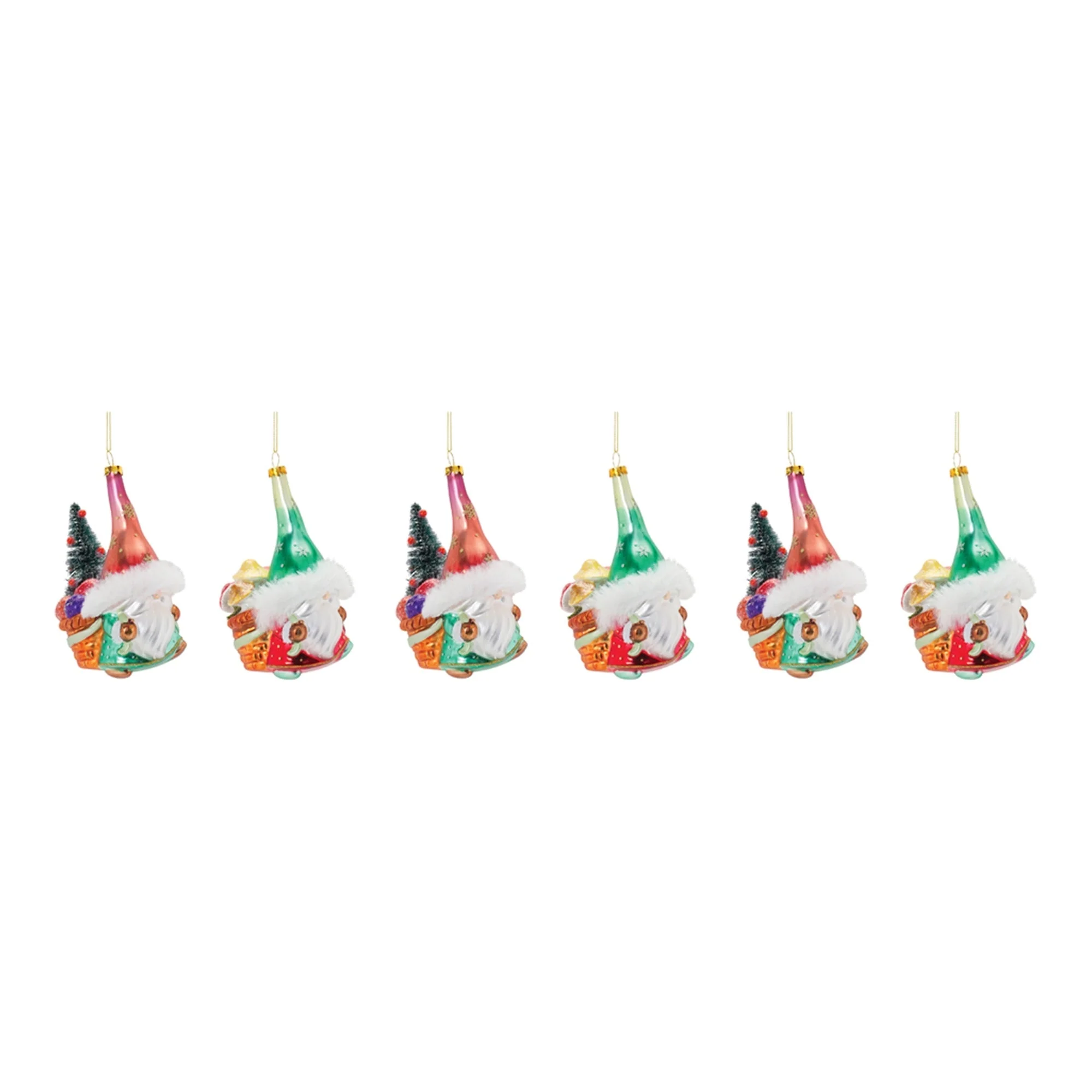 Glass Santa Gnome Ornament (Set of 6) - Image 2