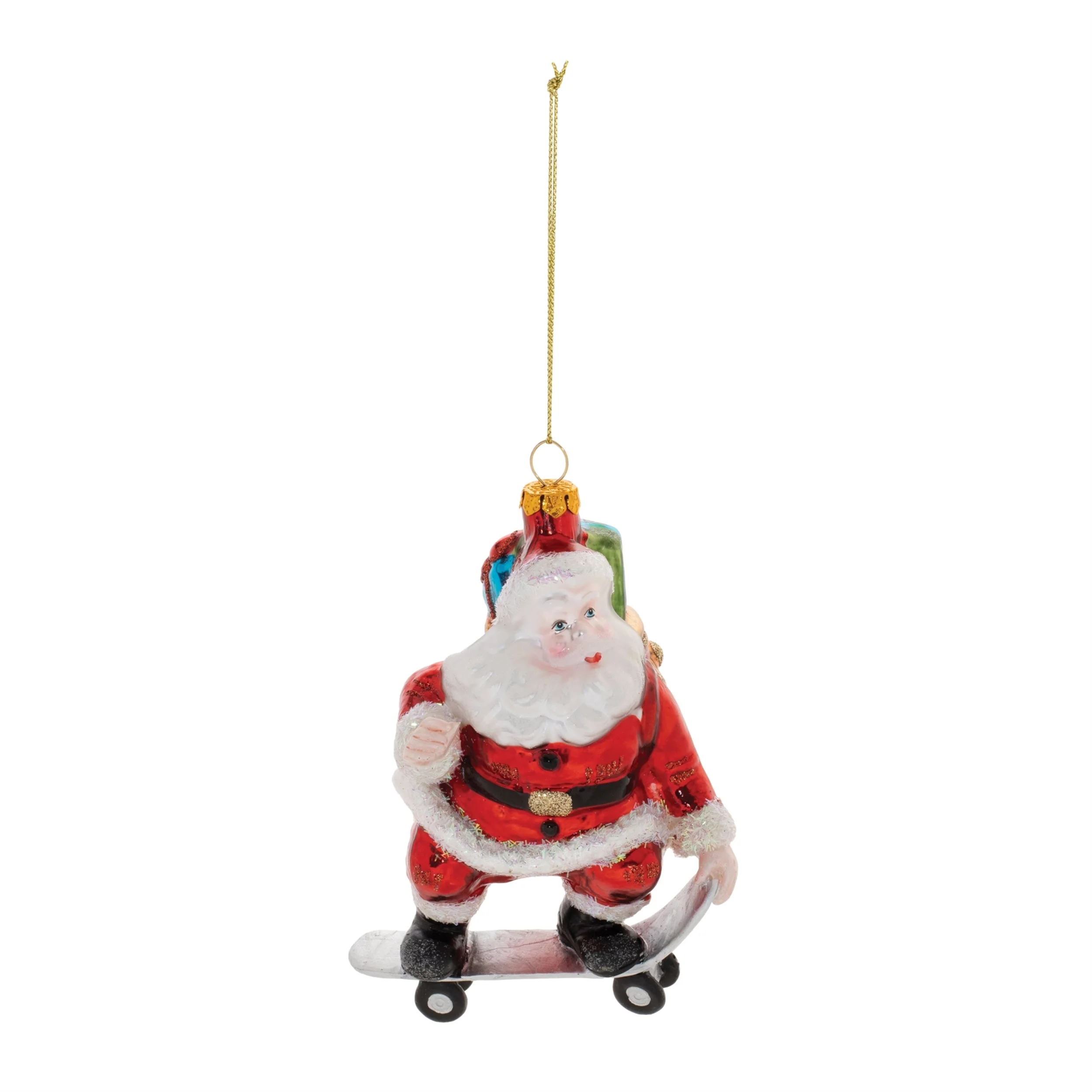 Glass Skateboarding Santa Oranment (Set of 6) - Image 2