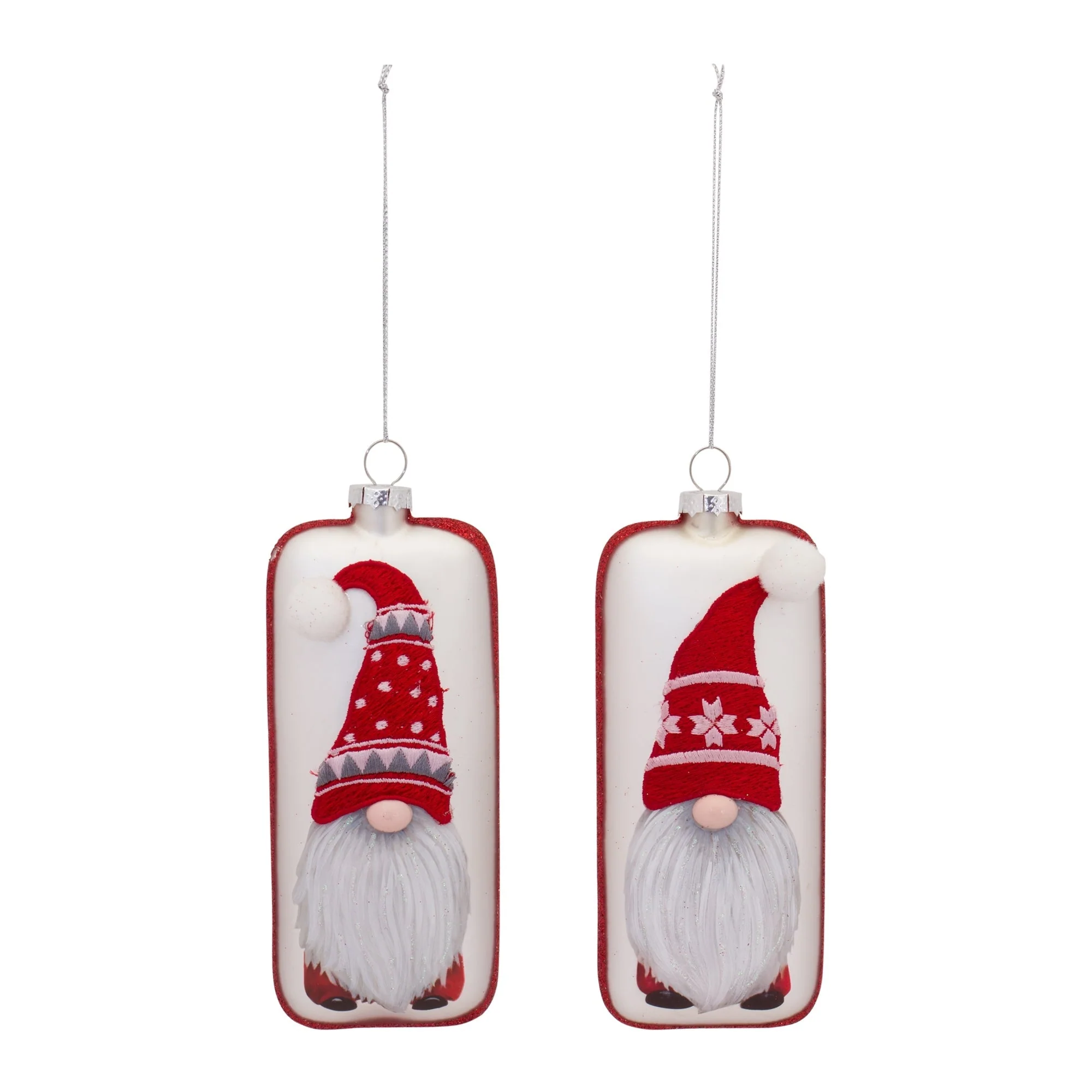 Glass Snowflake Gnome Tree Ornament (Set of 12) - Image 2
