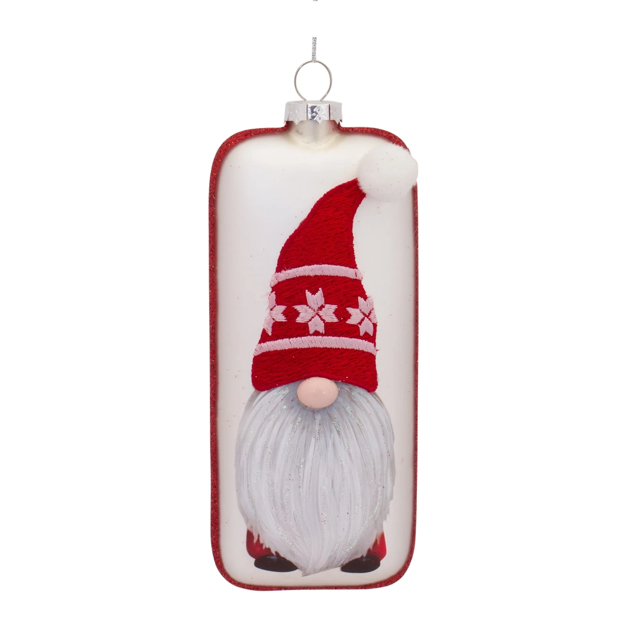 Glass Snowflake Gnome Tree Ornament (Set of 12) - Image 4