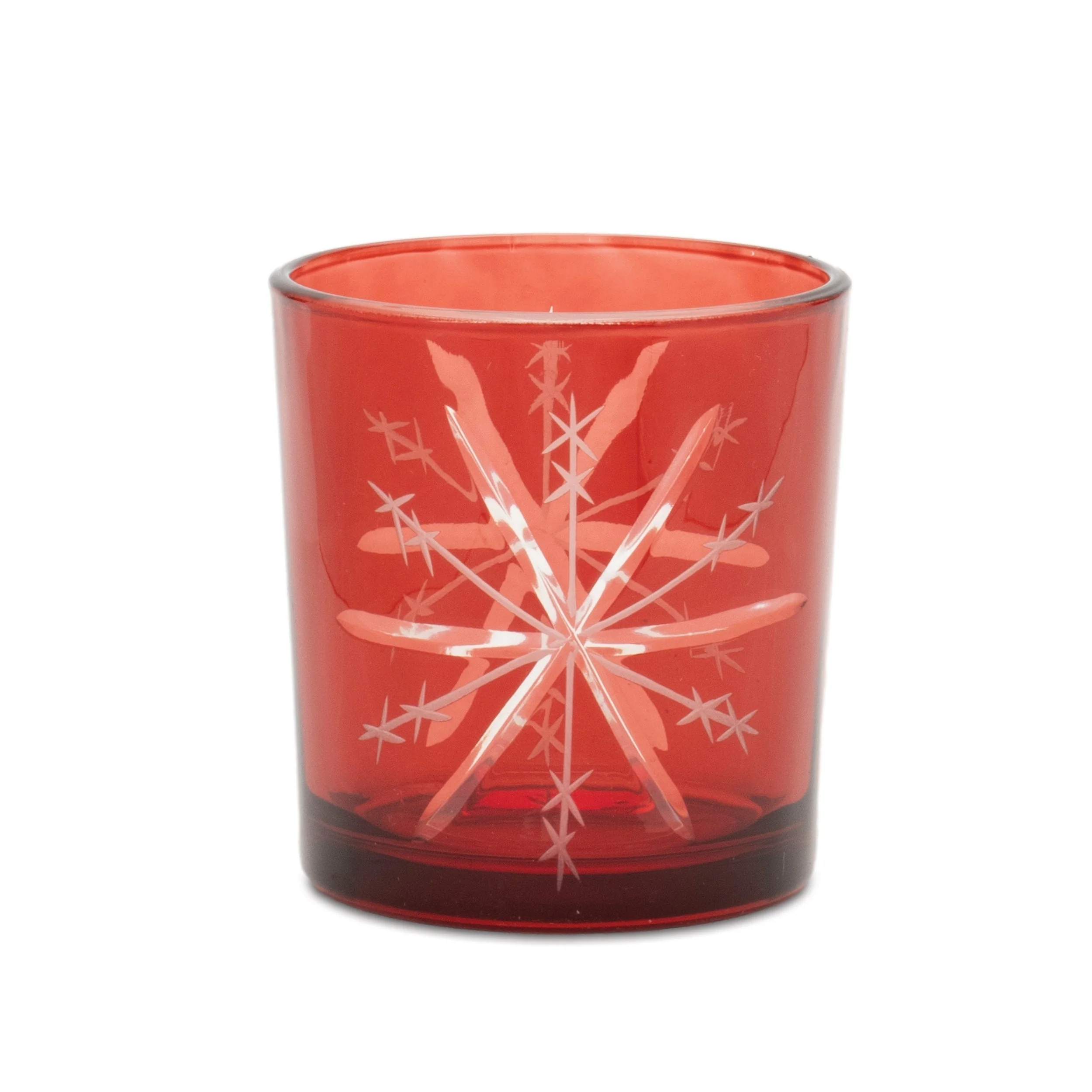 Glass snowflake votive holder (set of 3) - Image 4