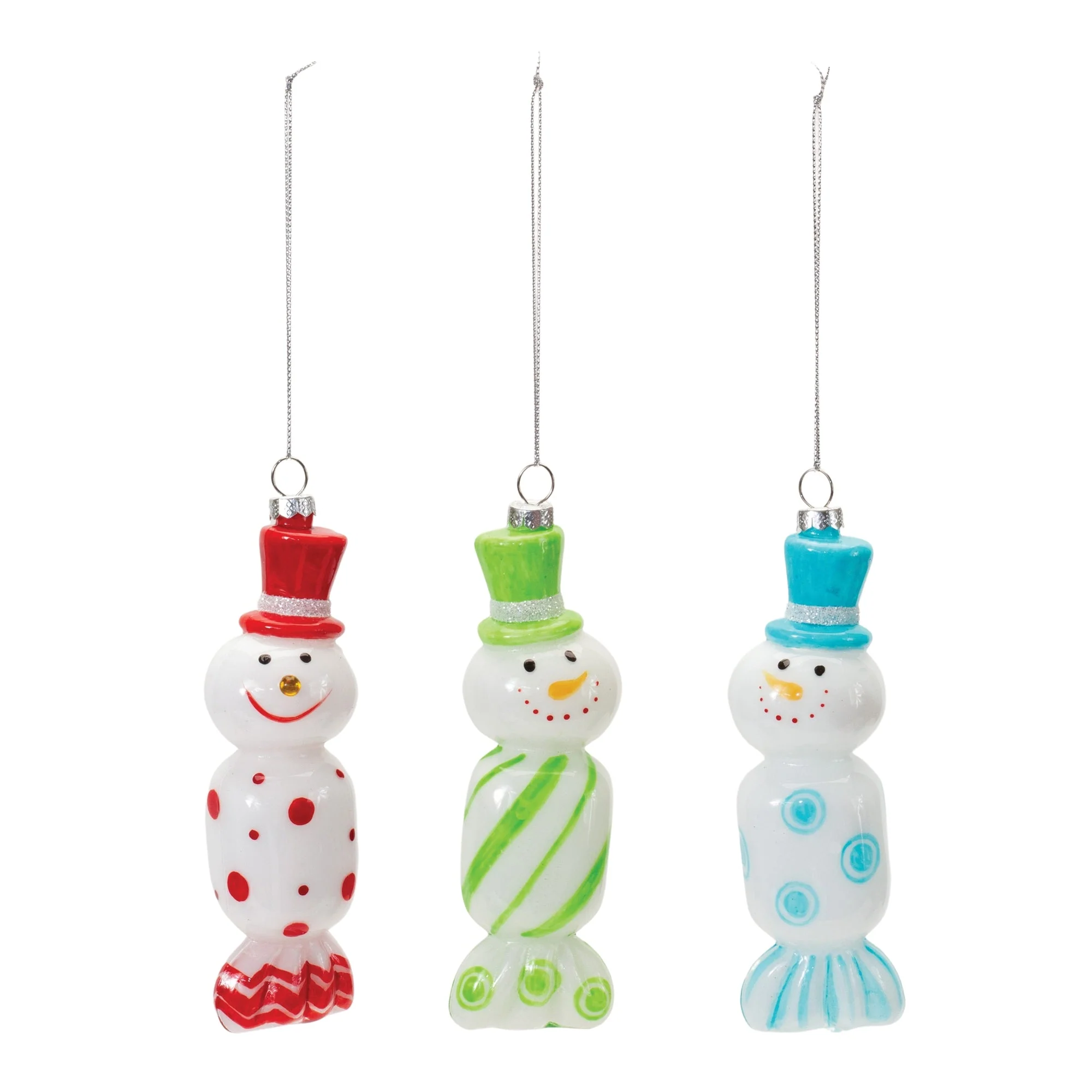 Glass Snowman Candy Ornament (Set of 12) - Image 2