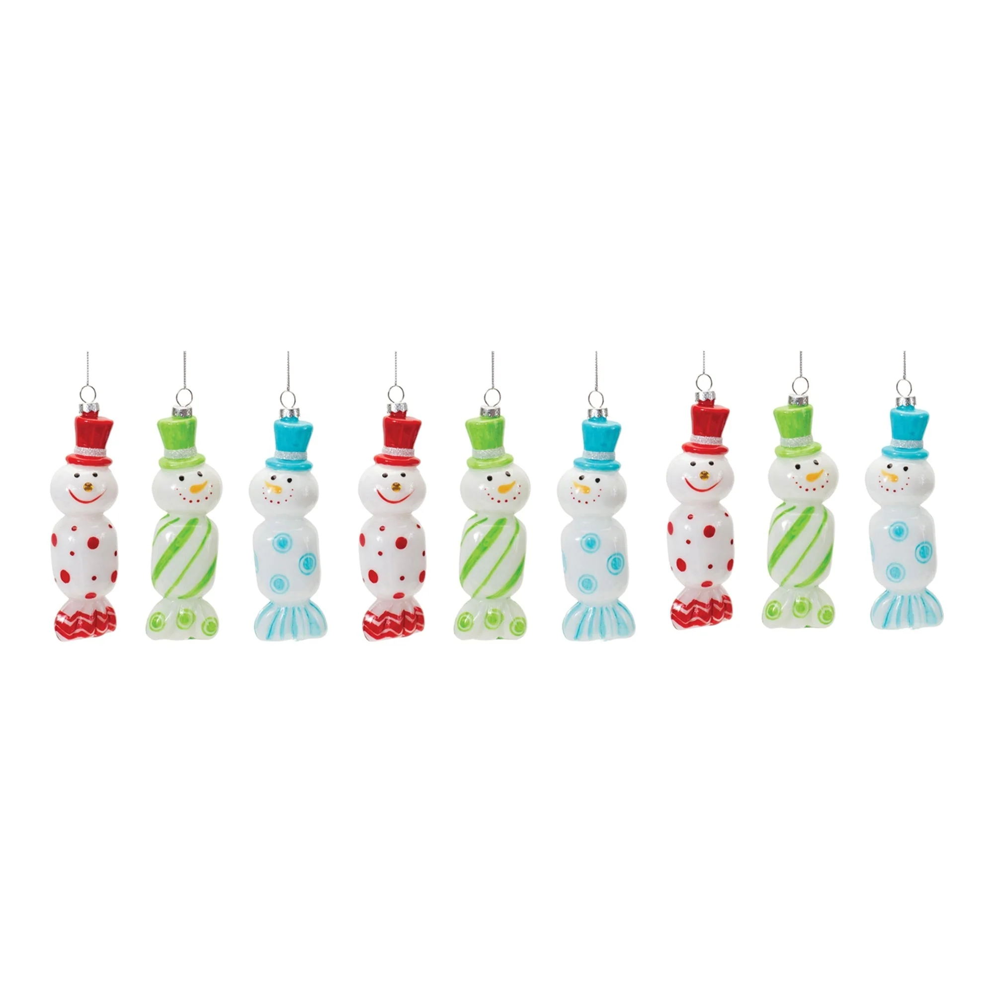 Glass Snowman Candy Ornament (Set of 12) - Image 3