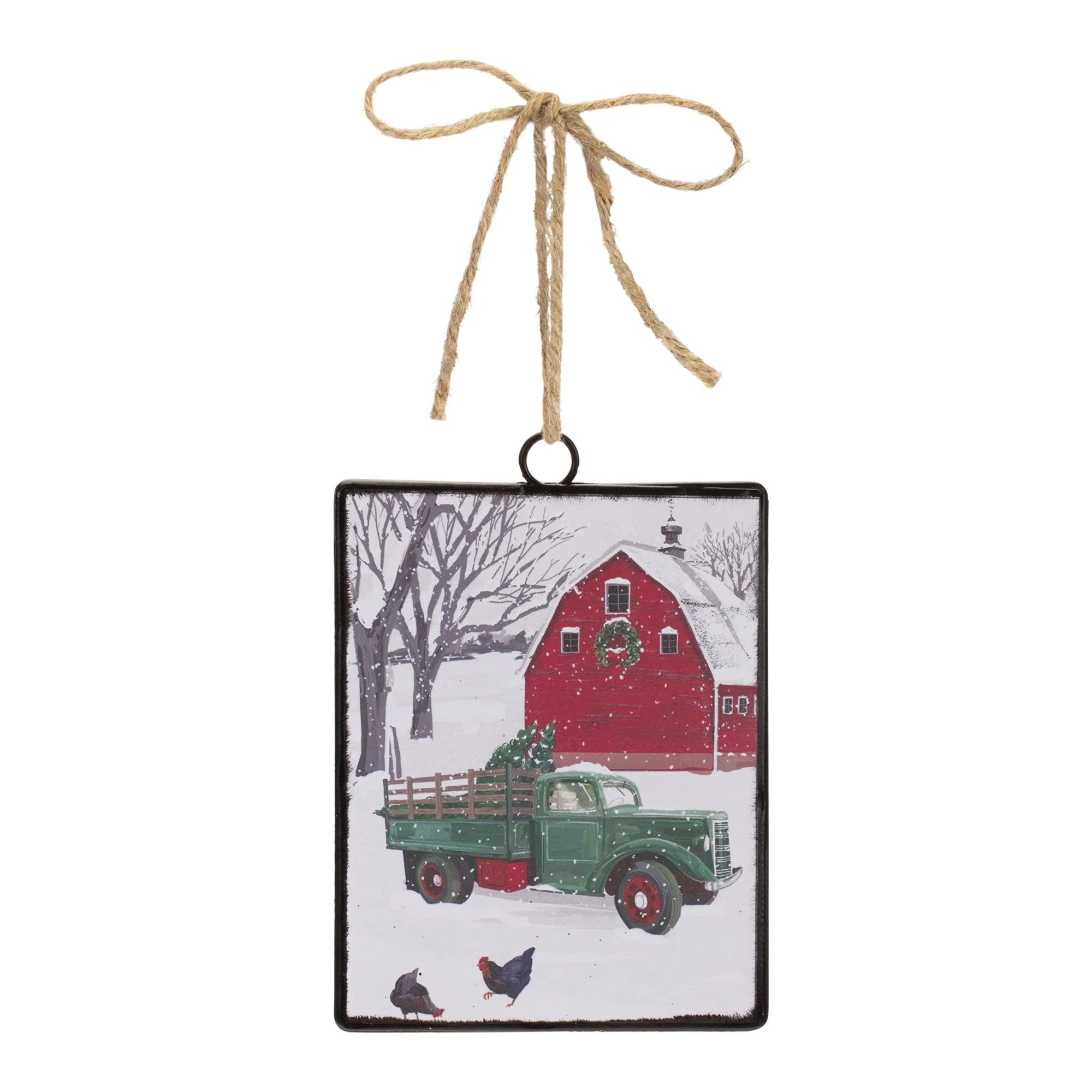 Glass Truck and Barn Ornament (Set of 12) - Image 2