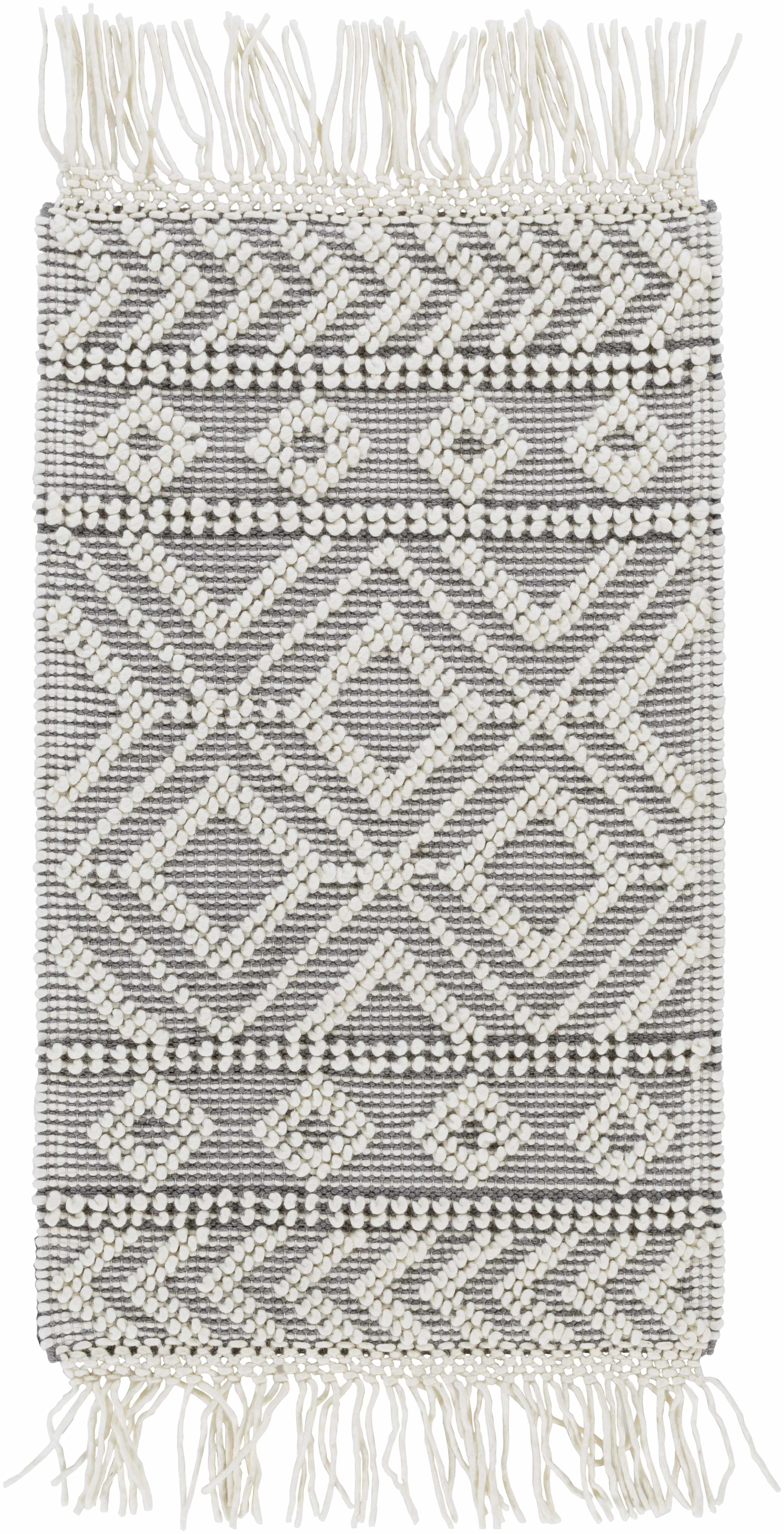 Glastonbury Gray&White Trellis Wool&Cotton Area Rug - Clearance - Image 13