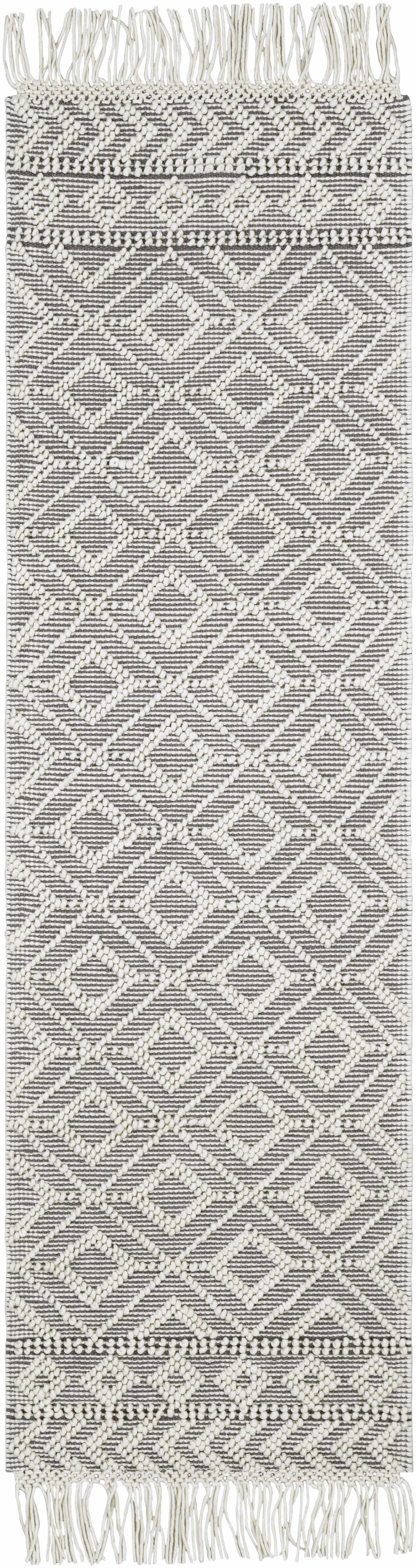 Glastonbury Gray&White Trellis Wool&Cotton Area Rug - Clearance - Image 14