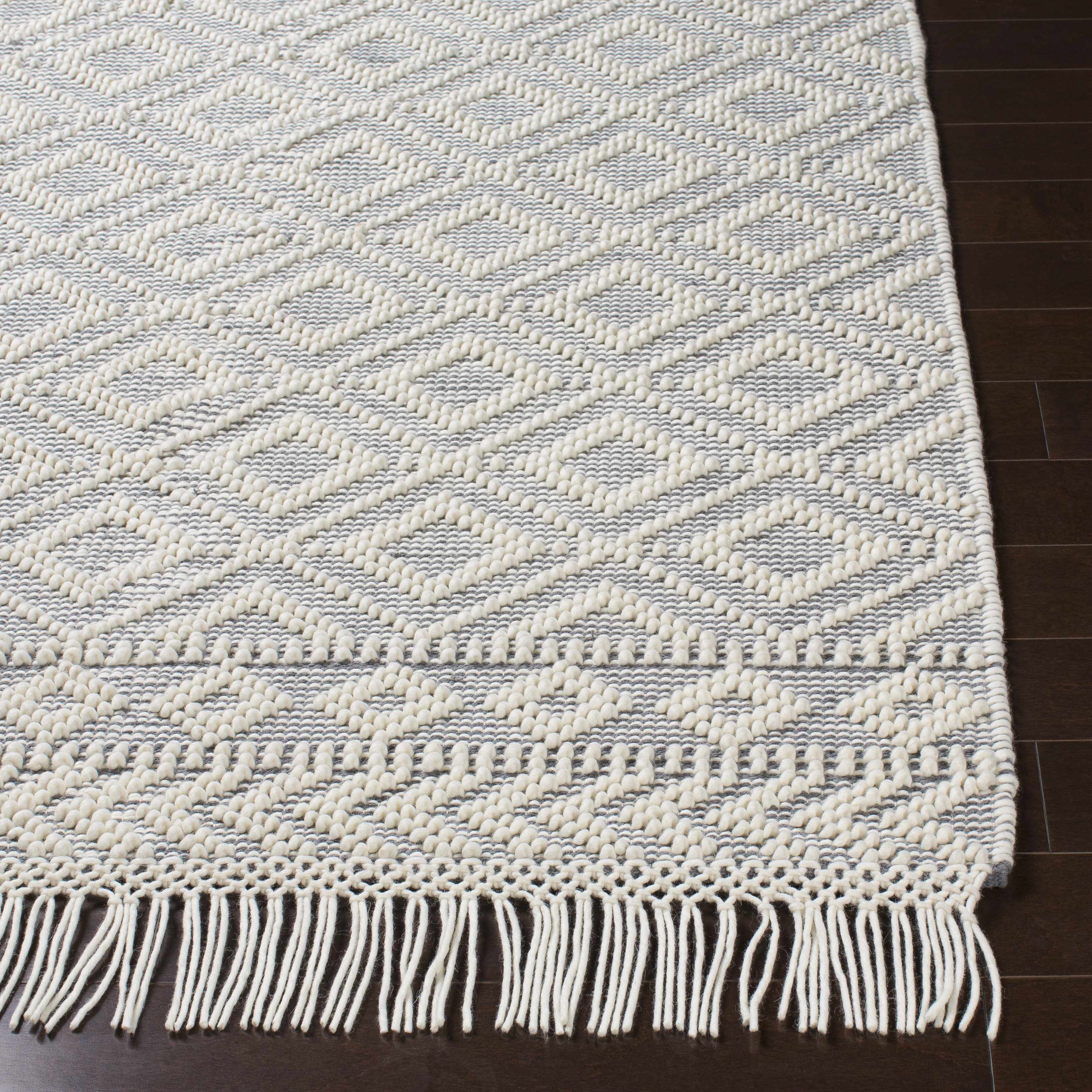 Glastonbury Gray&White Trellis Wool&Cotton Area Rug - Clearance - Image 15