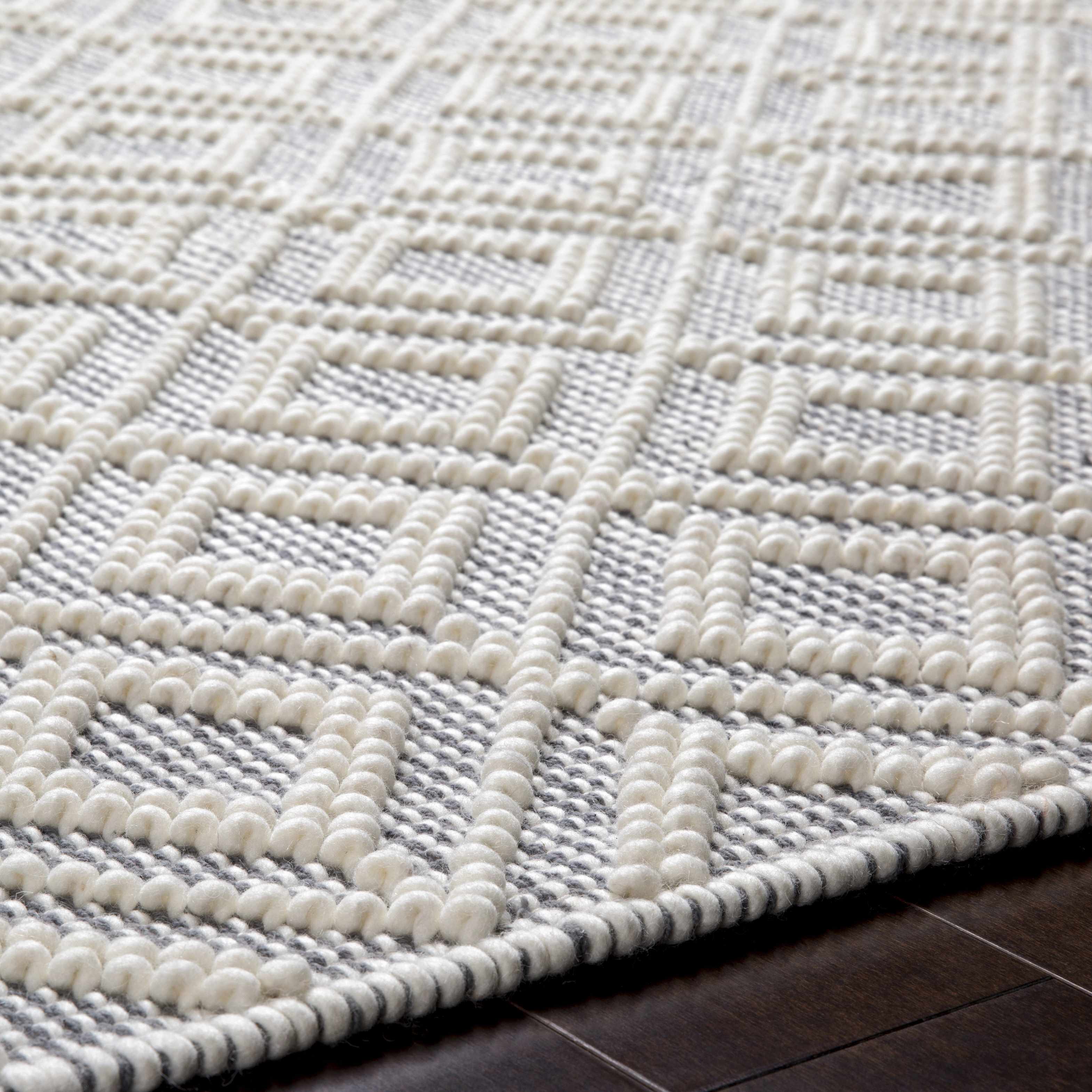 Glastonbury Gray&White Trellis Wool&Cotton Area Rug - Clearance - Image 9