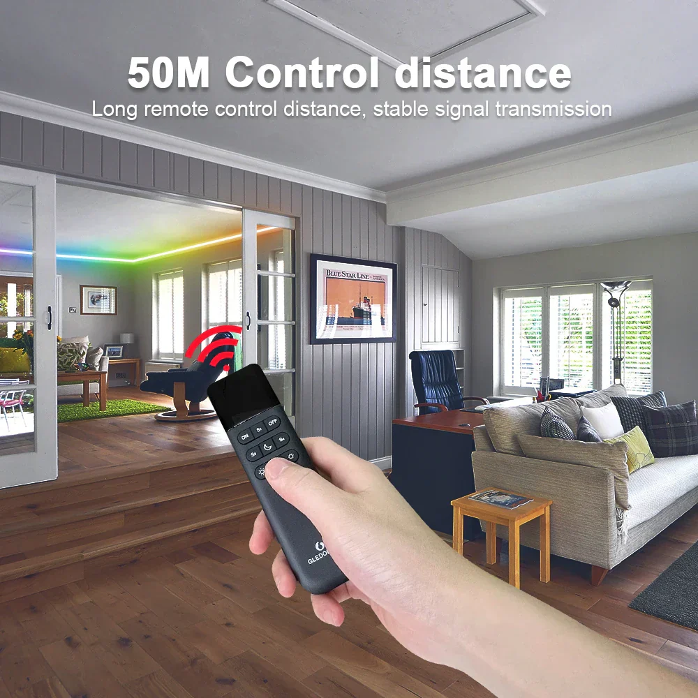 GLEDOPTO WiFi RGB LED Light Remote Control ESP NOW App Brightness 4 Scenes 50M - Image 2
