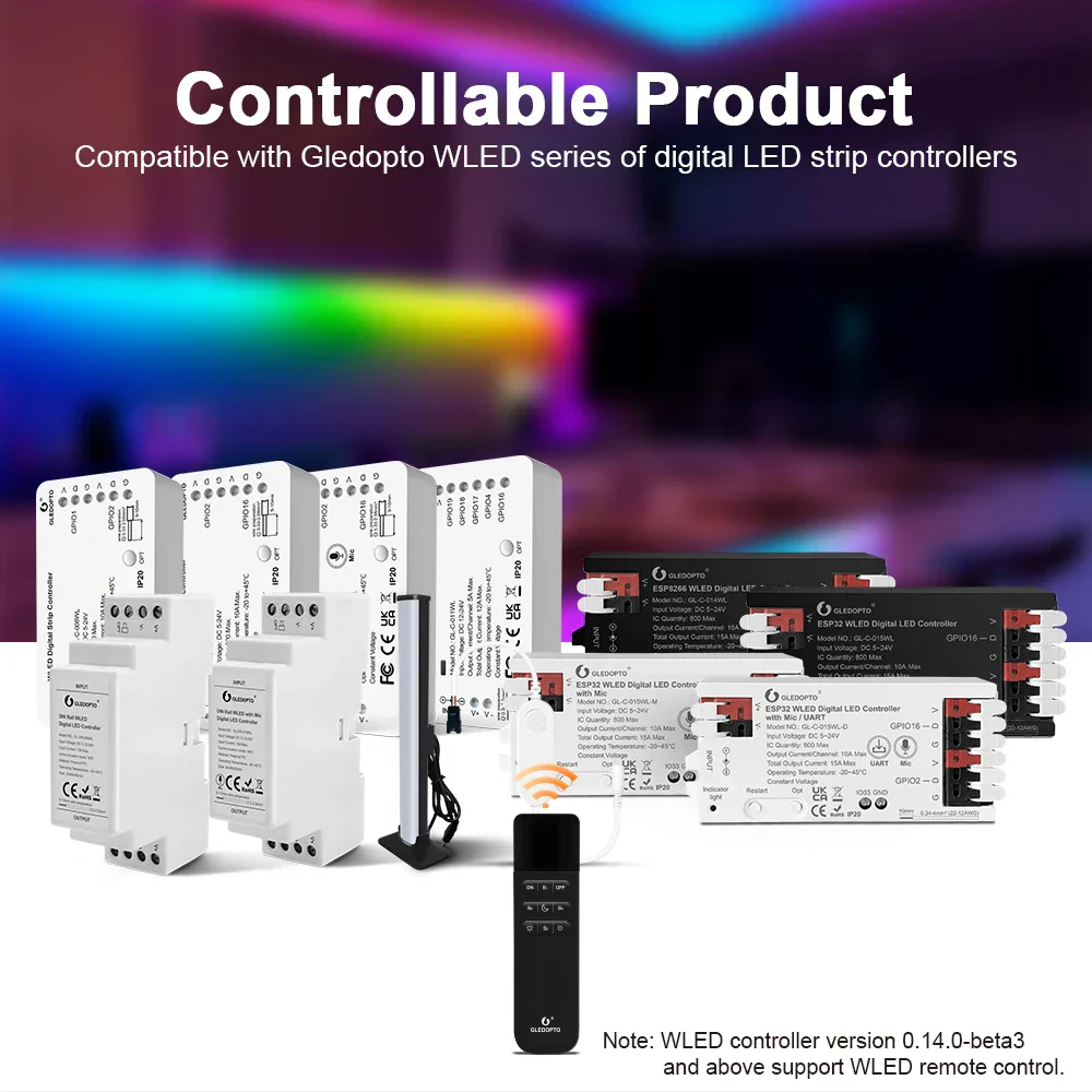 GLEDOPTO WiFi RGB LED Light Remote Control ESP NOW App Brightness 4 Scenes 50M - Image 7