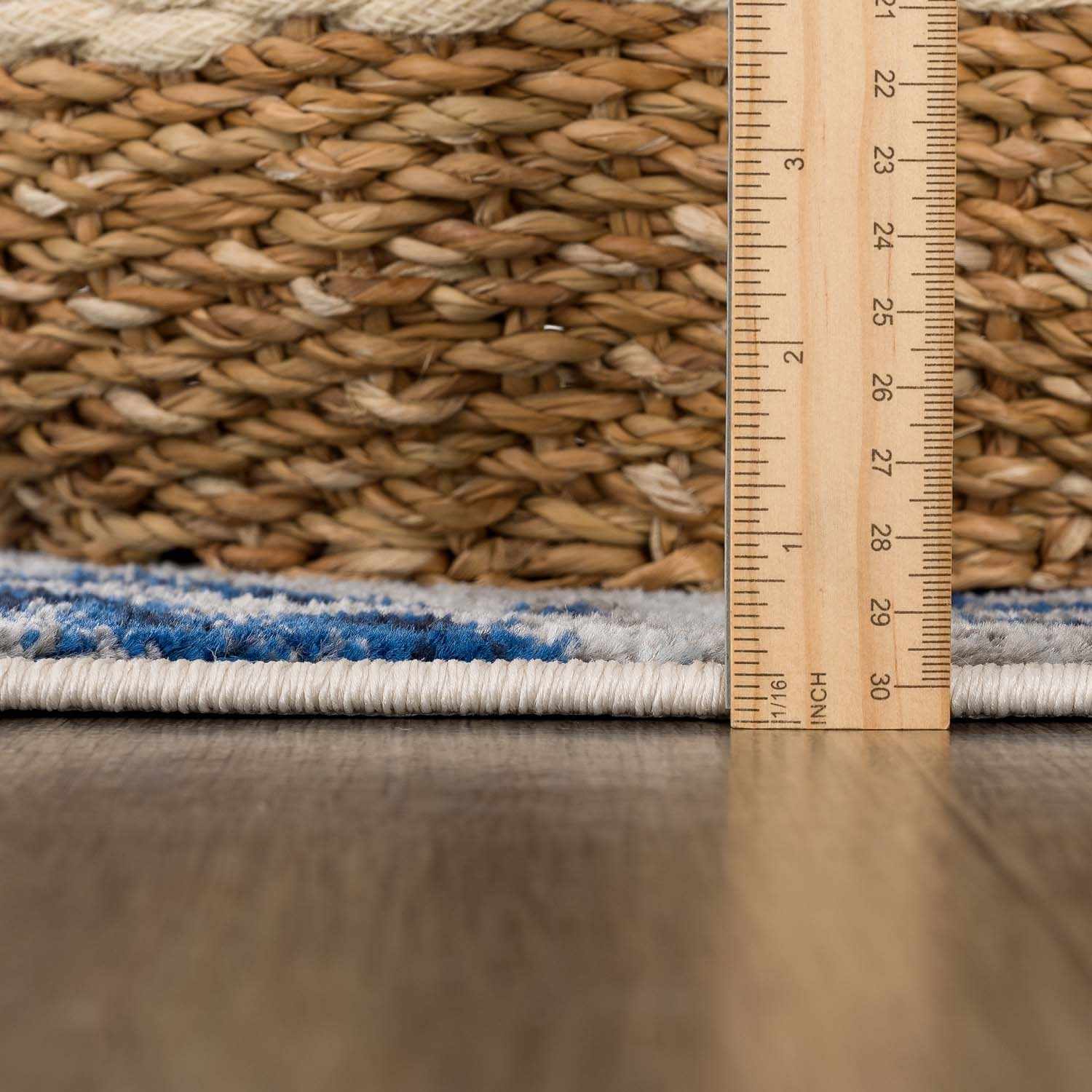 Glendon Cream Blue Marble Rug - Image 12