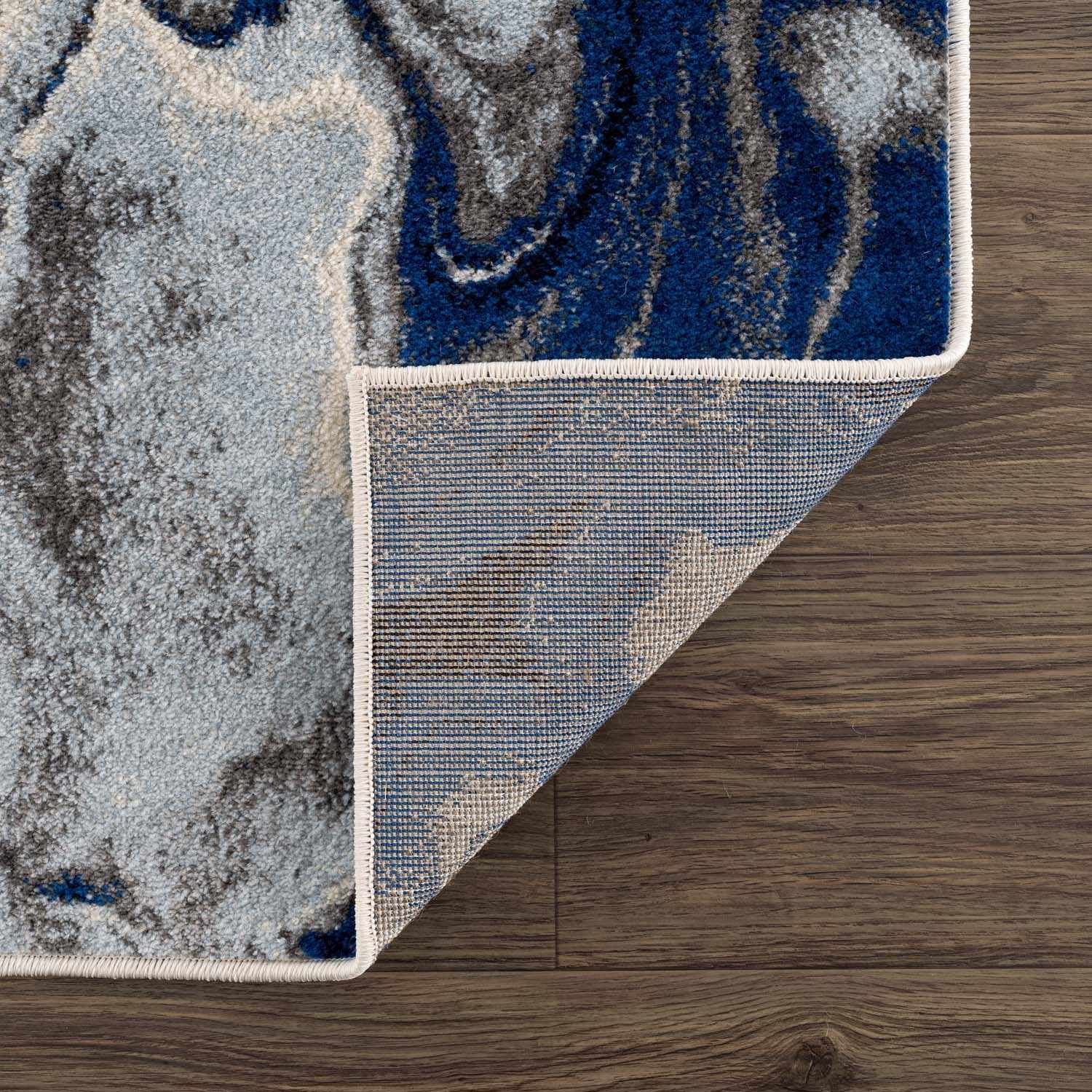 Glendon Cream Blue Marble Rug - Image 5