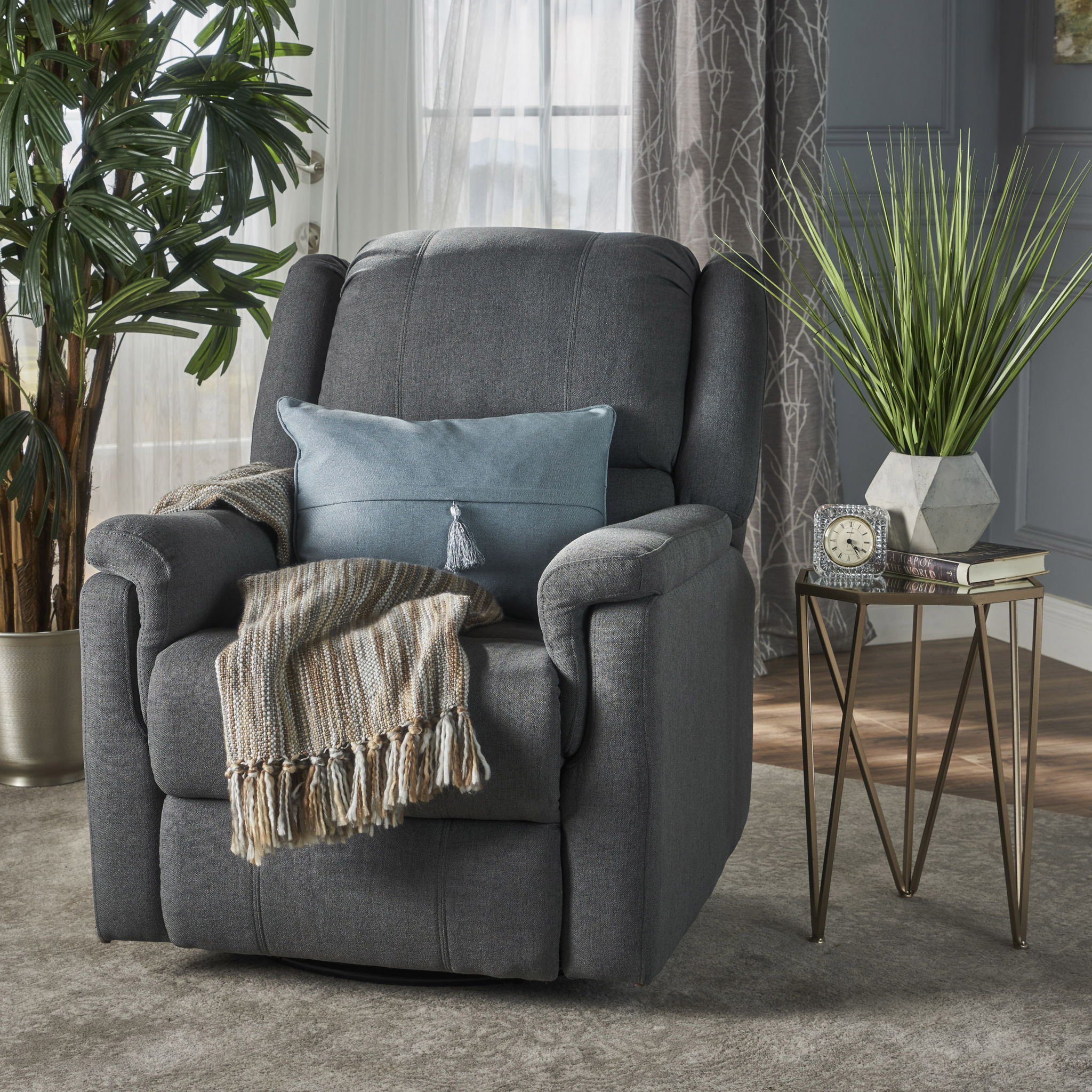 Glider Recliner With Swivel, Manual Reclining Chair - Image 3
