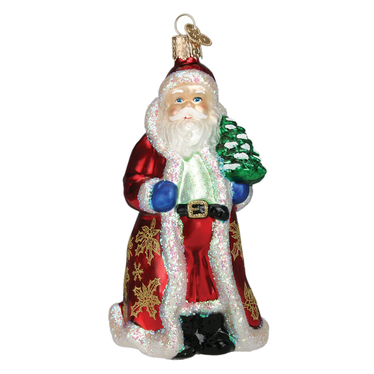 Glistening Golden Santa Christmas Ornament - Image 3