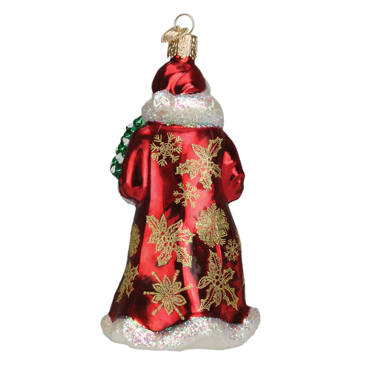 Glistening Golden Santa Christmas Ornament - Image 4